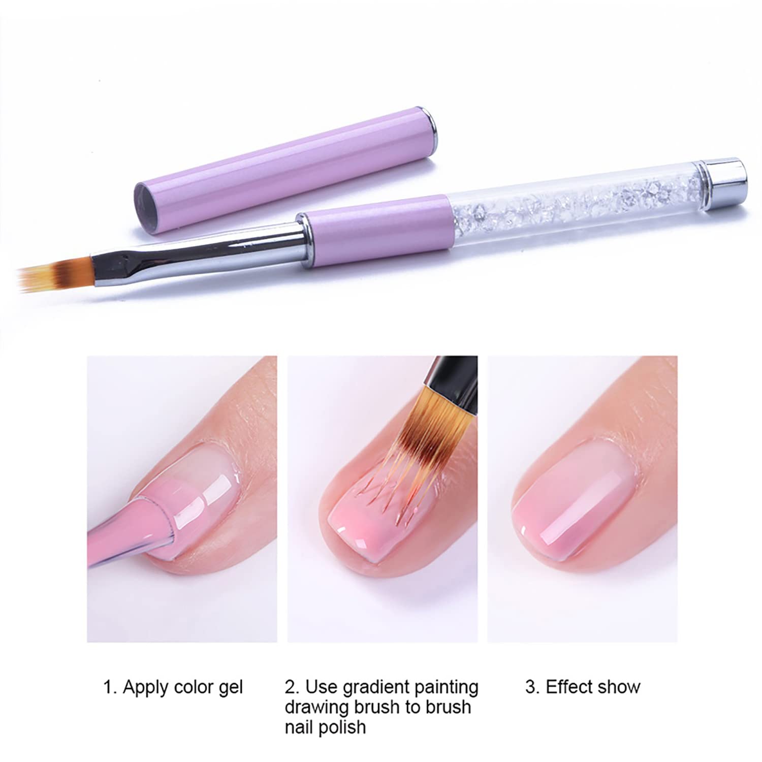 5Pcs Ombre Nail Art Brush Set - Thin Liner Brush for Acrylic Nails, Nail Design & Detailing Tools | Perfect for Salon, Home Manicure & DIY Nail Art