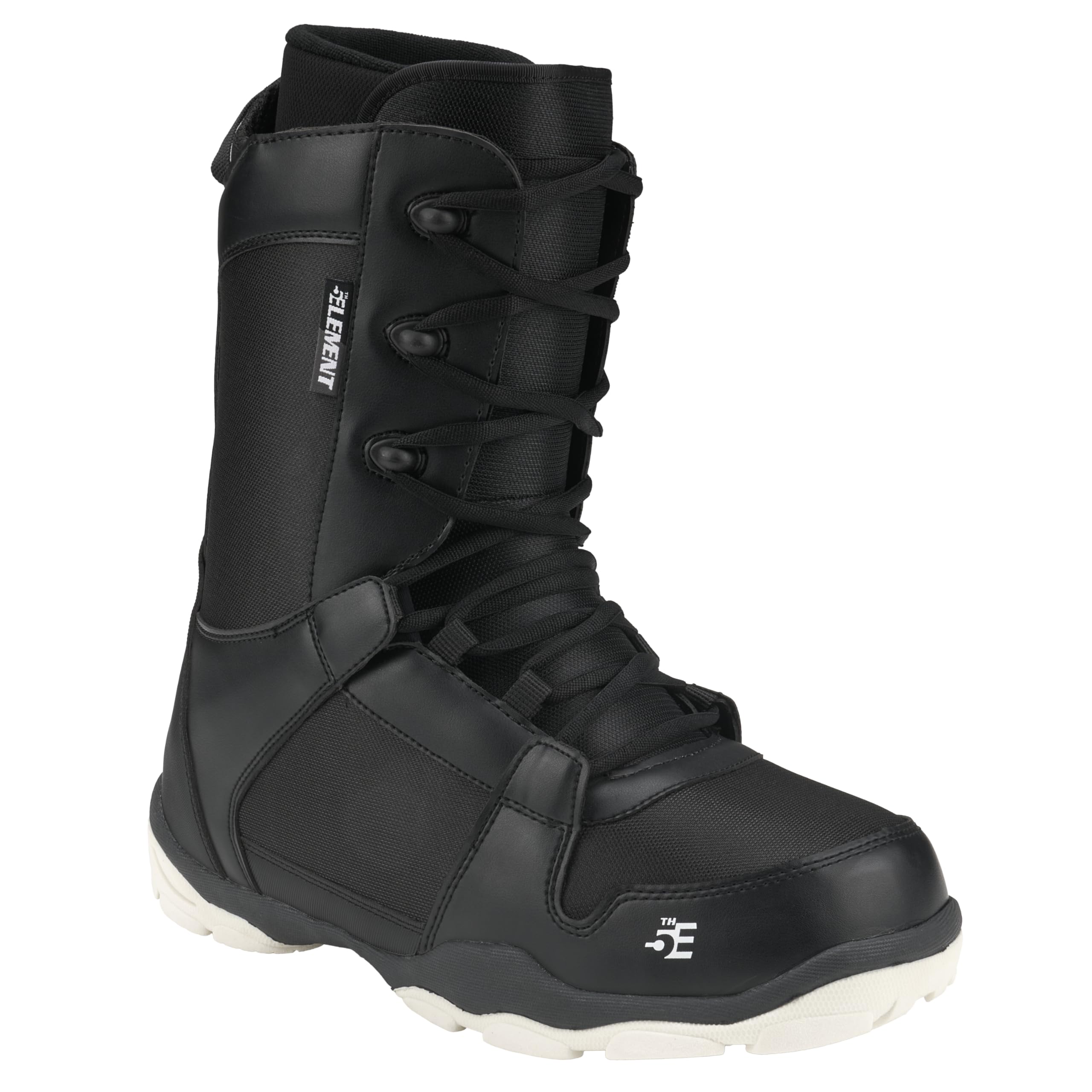 5th Element ST Lace and Dial Snowboard Boots for Men - Black | Waterproof | All Mountain Snowboarding | Compatible with Strap Bindings | Size 8-13 | Perfect for Freeride & Park Snowboarding Adventures