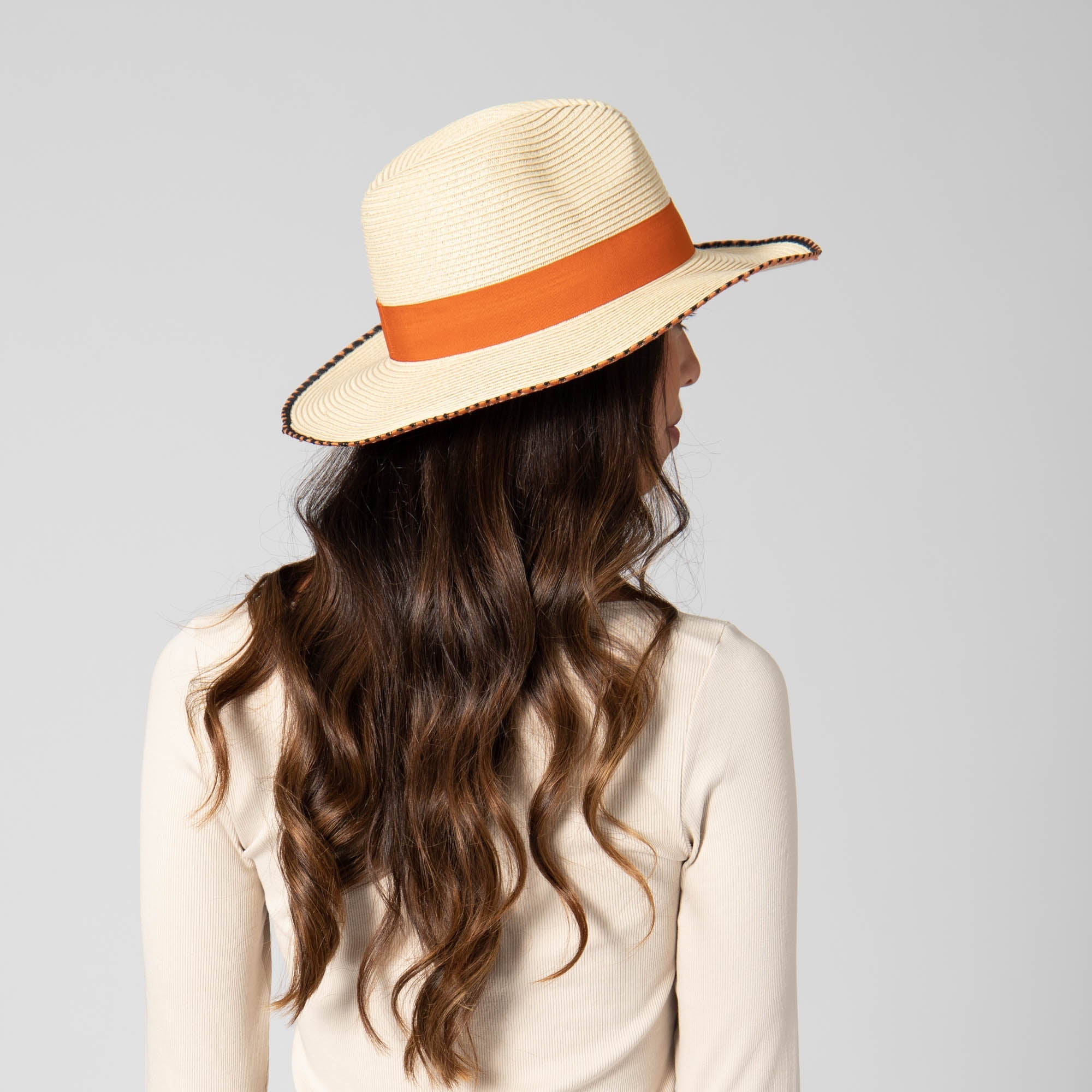 Desert Oasis Ultrabraid Fedora Hat with Embroidered Edge - Stylish Sun Protection for Outdoor Adventures, Beach Vacations & Music Festivals