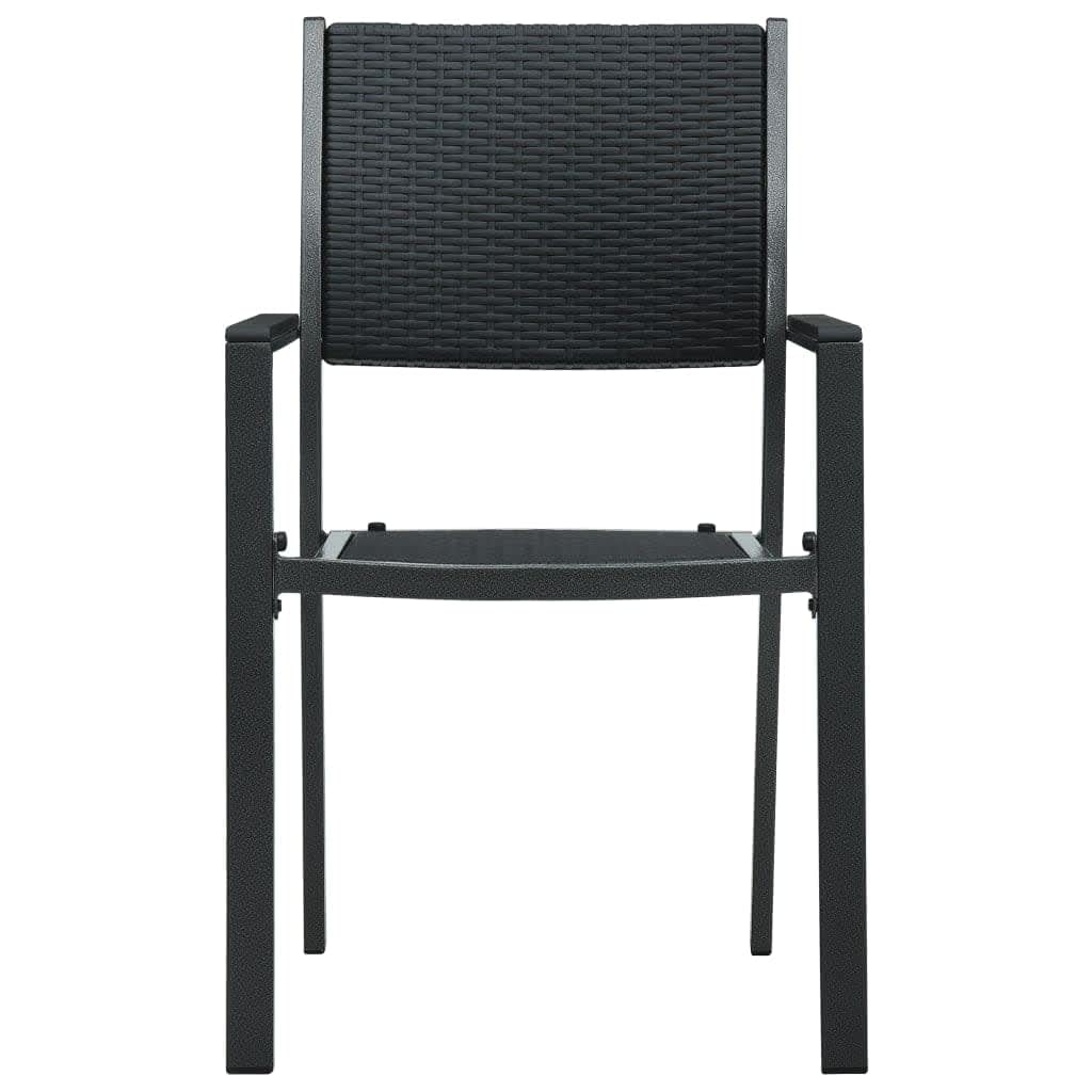 vidaXL 3-Piece Patio Dining Set - Outdoor Garden Table and Chairs for Lawn, Yard, Terrace & Balcony - Black Seating Furniture for Al Fresco Dining & Entertaining