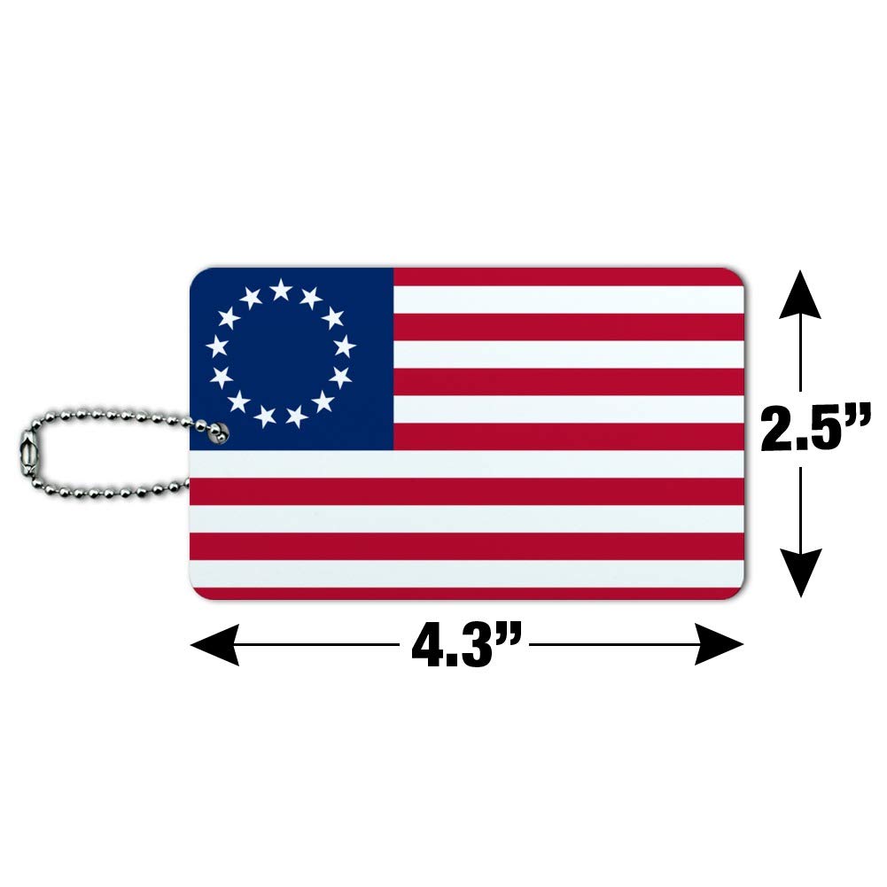 Betsy Ross 1776 American Flag Luggage Tag - Patriotic Suitcase ID Card for Travel - Perfect for Carry-On Bags, Backpacks & Suitcases