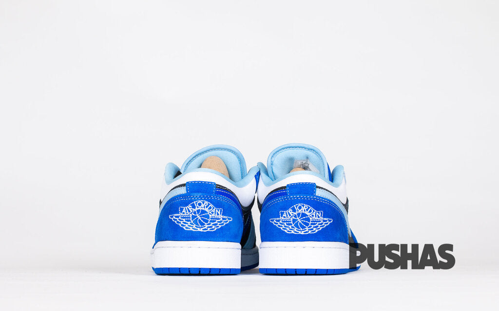 Air Jordan 1 Low Sneakers - Black, Blue & White Colorway | Men's Basketball Shoes for Casual Wear & Street Style