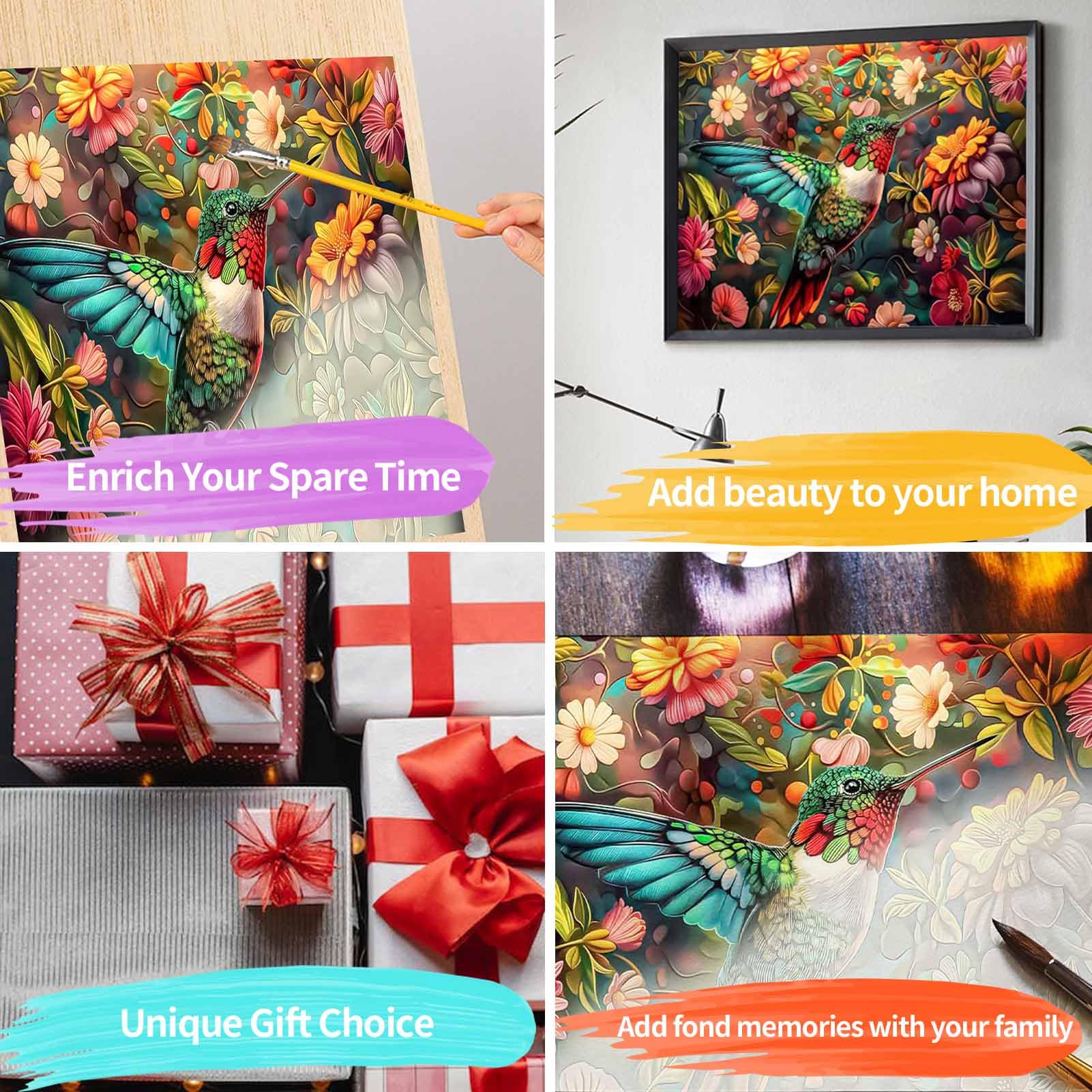YALKIN DIY Paint by Numbers Kit for Adults - Bird Oil Acrylic Painting on 16x20 inch Canvas (40x50CM), Home Wall Art Decor, No Frame Included | Perfect for Relaxation, Stress Relief & Creative Gift Idea
