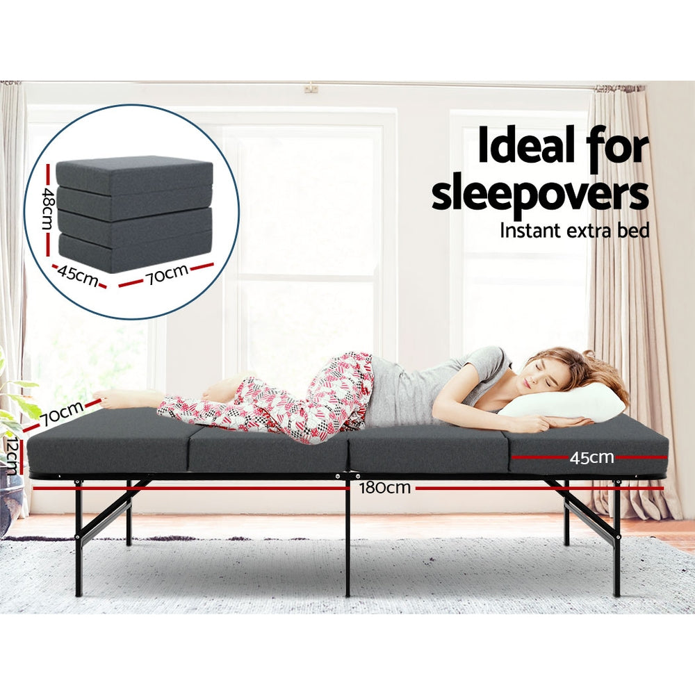 Foldable Portable Camping Mattress - Lightweight Floor Bed for Indoor & Outdoor Use - Perfect for Camping, Travel, Guest Room & Sleepovers