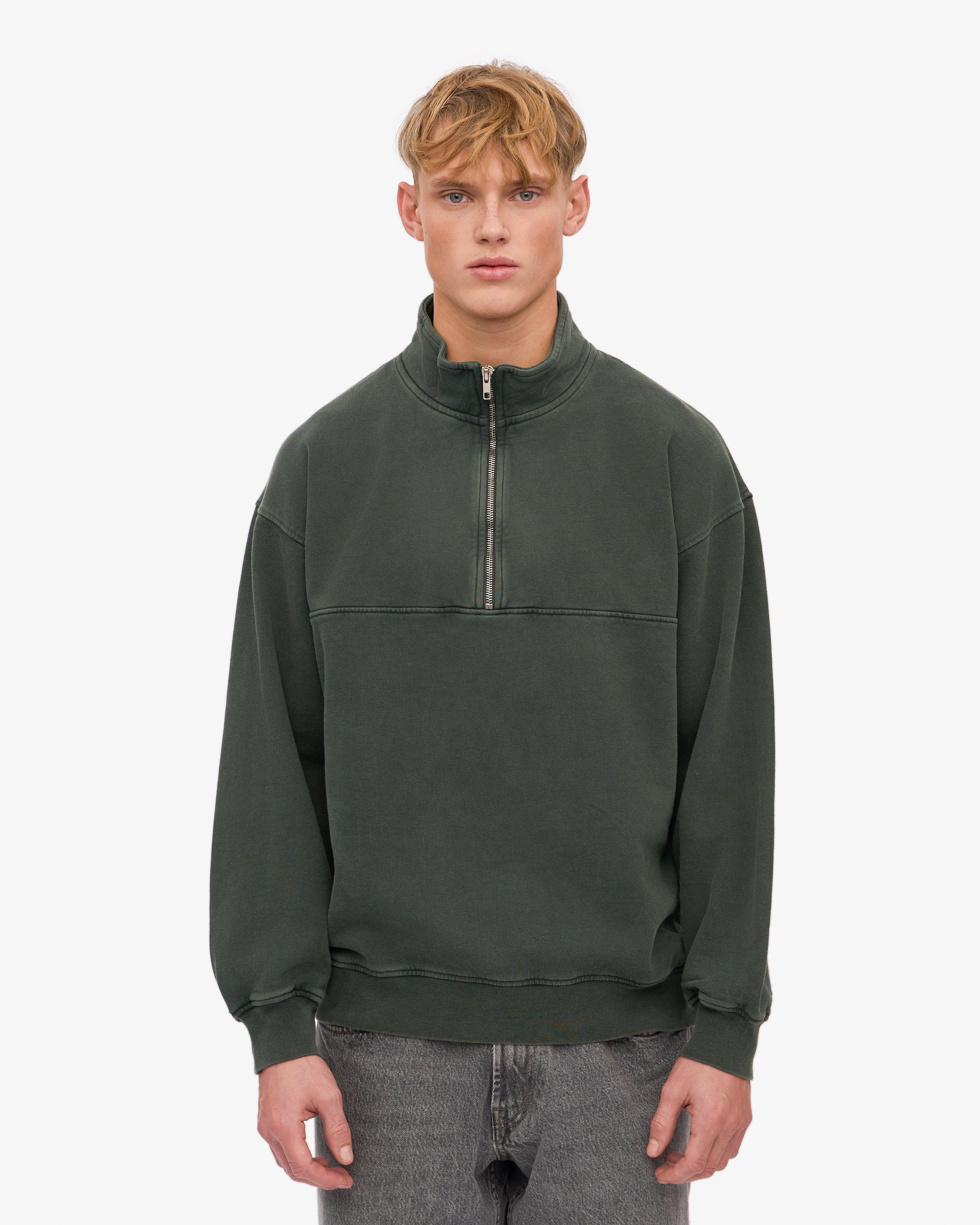 Organic Quarter Zip Sweater for Men - Soft & Comfortable Midnight Forest Pullover - Perfect for Casual Wear, Outdoor Activities & Layering in Cool Weather