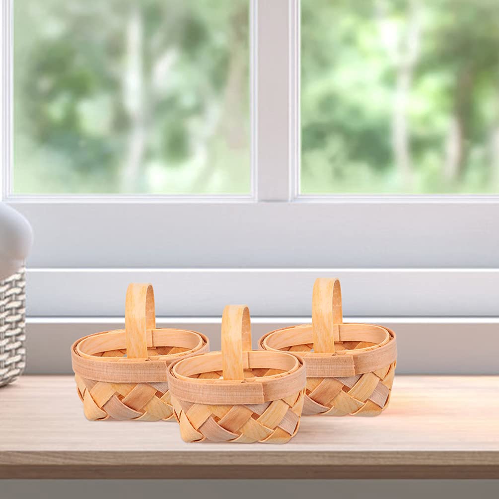 GANAZONO 2 Sets Handmade Woven Wooden Mini Baskets - Elegant Wedding Favors & Home Decor (10 Pieces Each) - Perfect for Party Gifts, Table Centerpieces, and Rustic Decorations