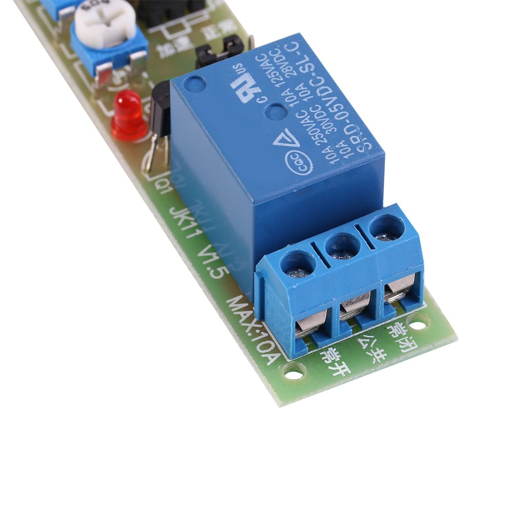 5V DC Adjustable Timer Relay Switch Module - On/Off Delay Timer (0-15 Minutes) for Home Automation, Industrial Control & DIY Electronics Projects