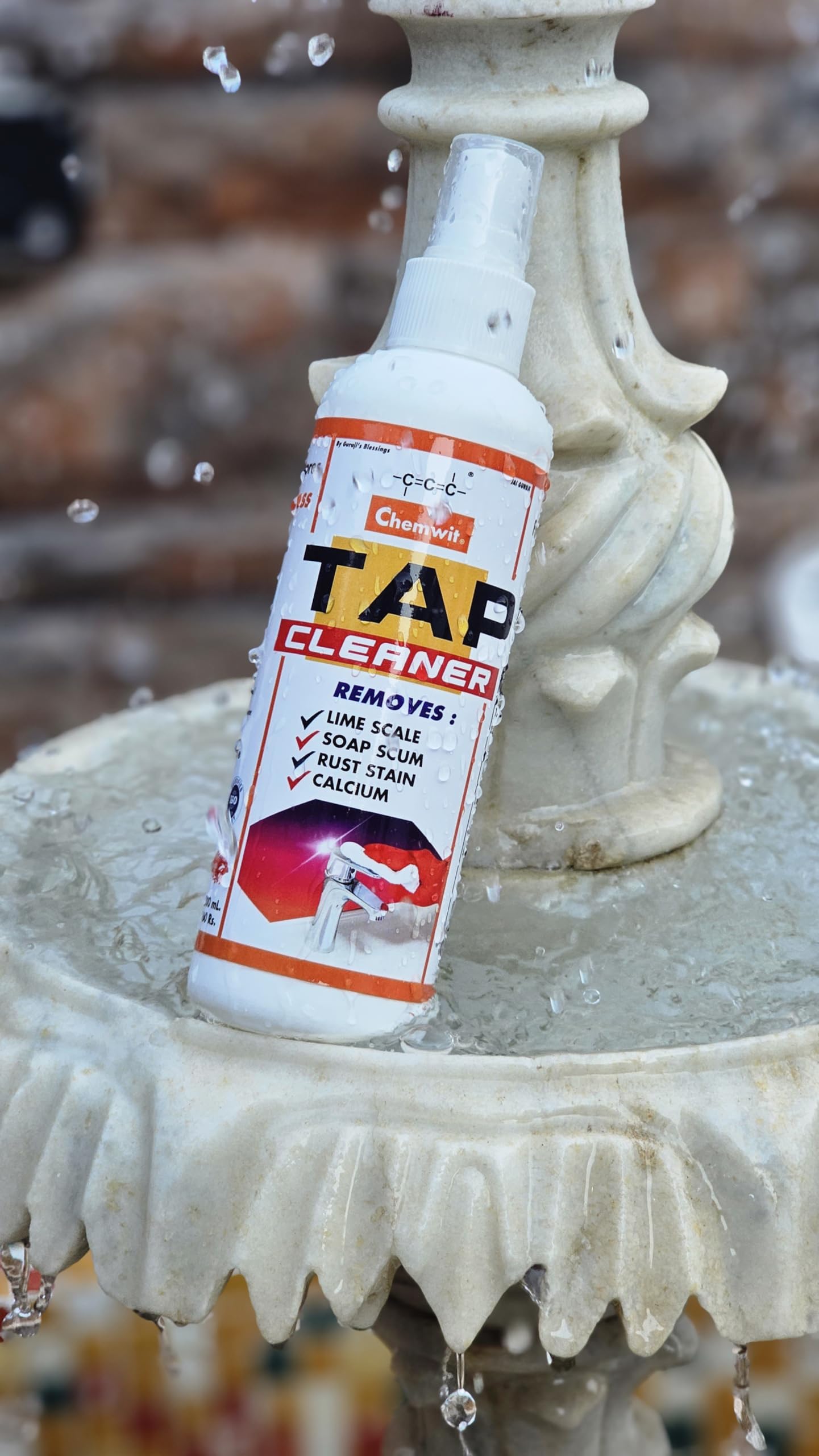 Chemwit - 200mL Hard Water Stain Remover & Limescale Cleaner for Bathroom Faucets, Shower Glass, Tiles - Safe Rust & Mineral Deposit Remover with Corrosion Protection - Perfect for Kitchen Sinks, Shower Doors & Bathroom Fixtures