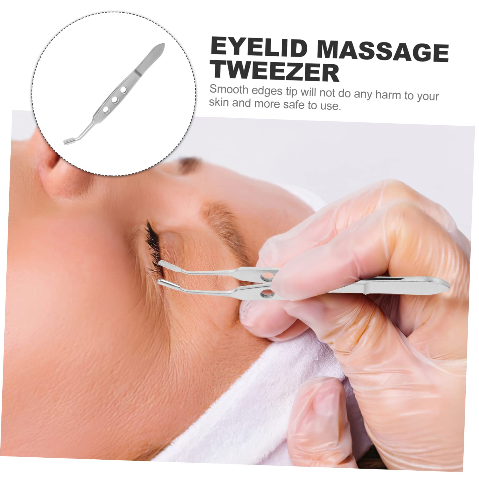 IPETBOOM Professional Stainless Steel Meibomian Gland Massage Forceps - 4pcs Eyelid Expressor Tool for Mascara Removal & Lash Cluster Care | Perfect for Dry Eye Relief & Eyelid Hygiene at Home/Clinic