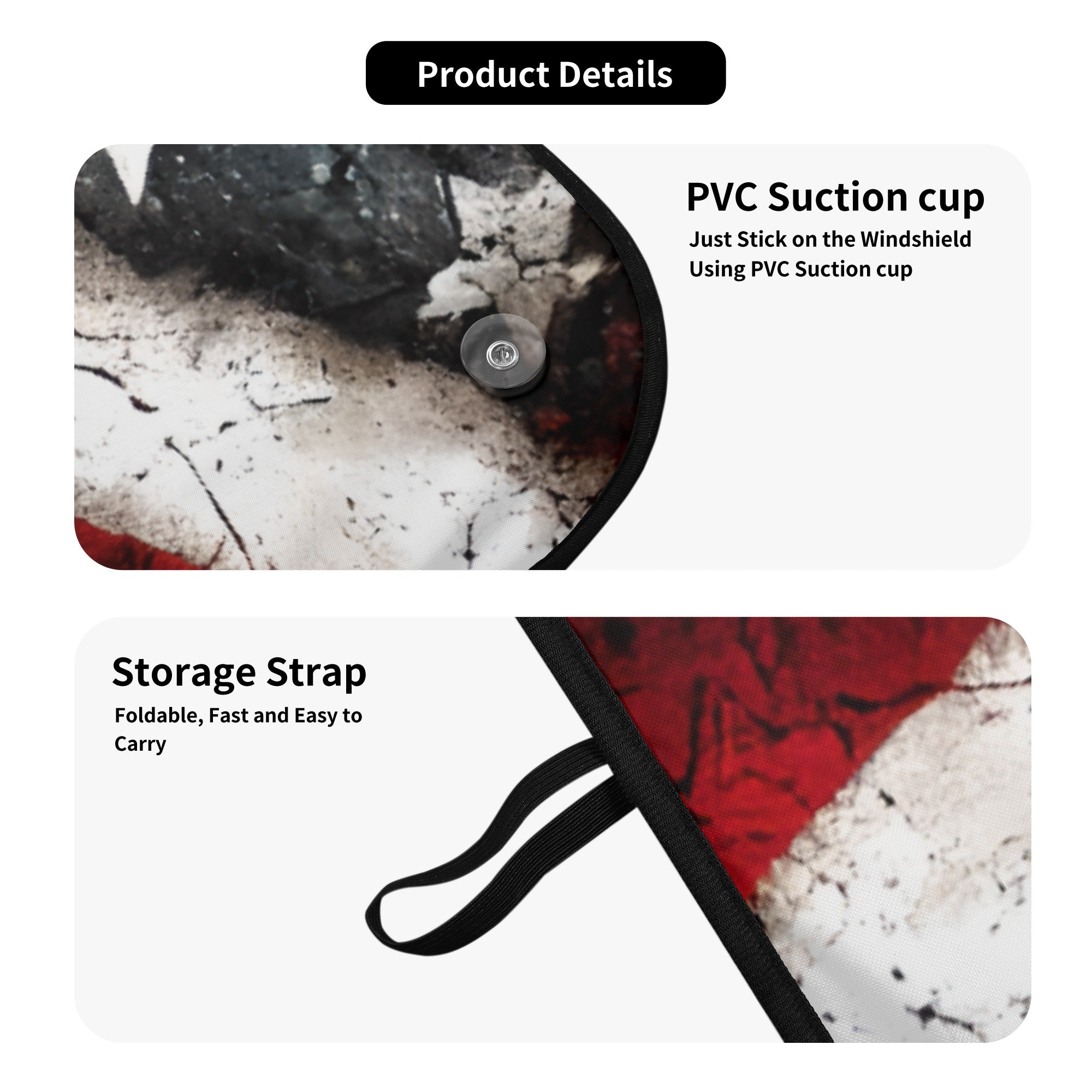 Grunge USA Colors Car Windshield Sun Shade - UV Protection & Heat Blocking for Cars, Trucks & SUVs - Perfect for Summer Travel & Parking