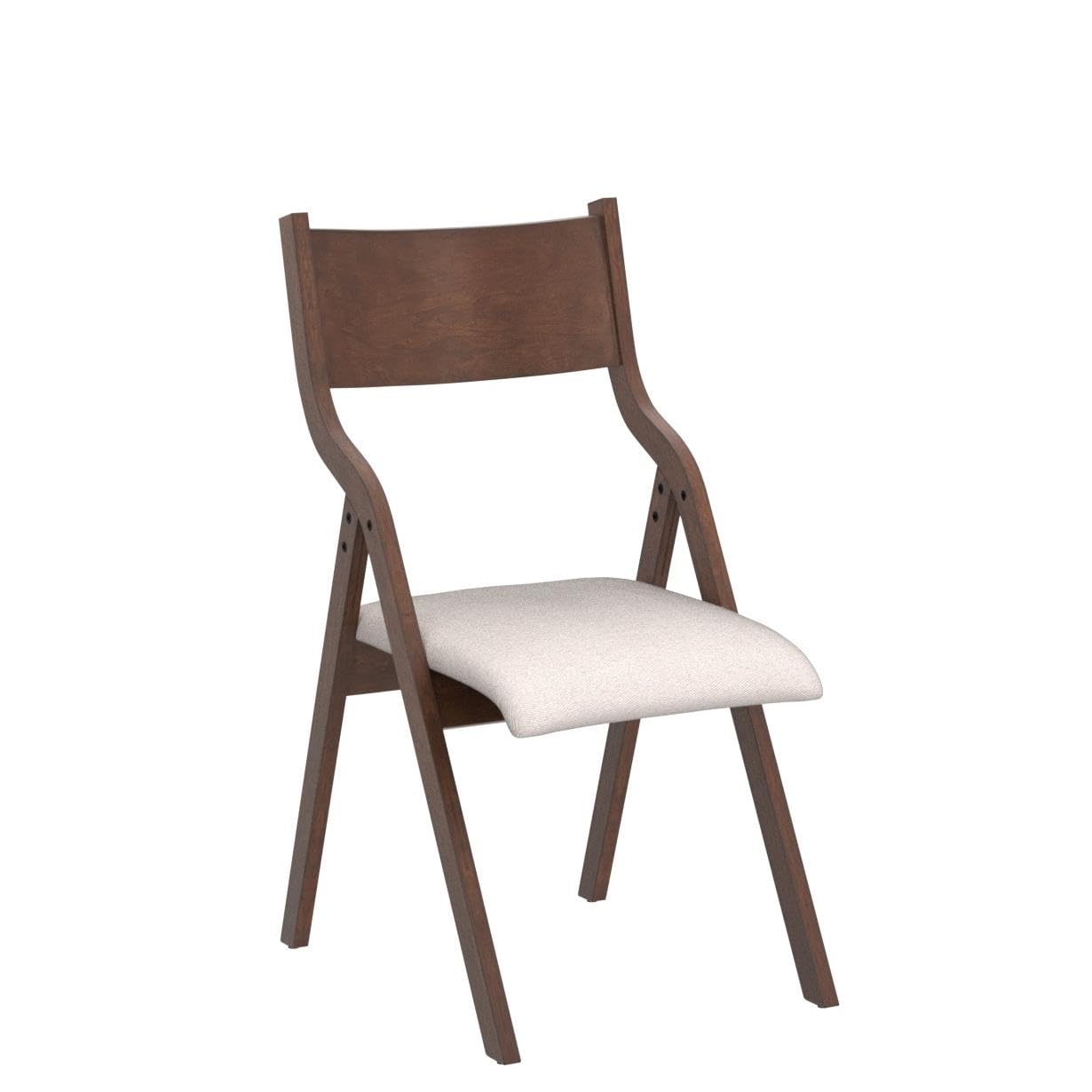 Modern Folding Chairs Set of 2 - Upholstered Kitchen & Dining Chairs with Walnut Finish | Space-Saving Seating for Small Apartments, Outdoor Events & Extra Guest Accommodations