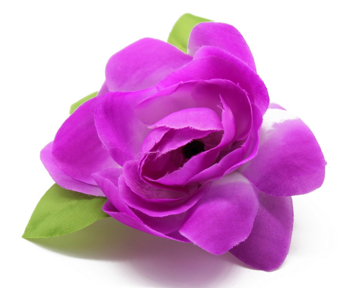 Hawaiian Luau Party Artificial Fabric Gardenia Hair Clips for Women - Tropical Floral Hair Accessories for Beach, Wedding, and Summer Outfits