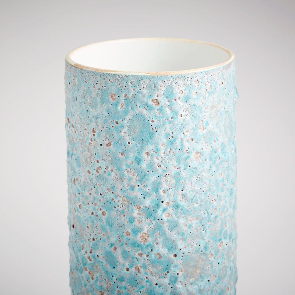 Cyan Design 10935 Sumba Vase - Handcrafted Mottled Pale Blue Ceramic Vase for Home Decor, Centerpiece, Wedding, Living Room, Dining Table, Office Desk Decoration