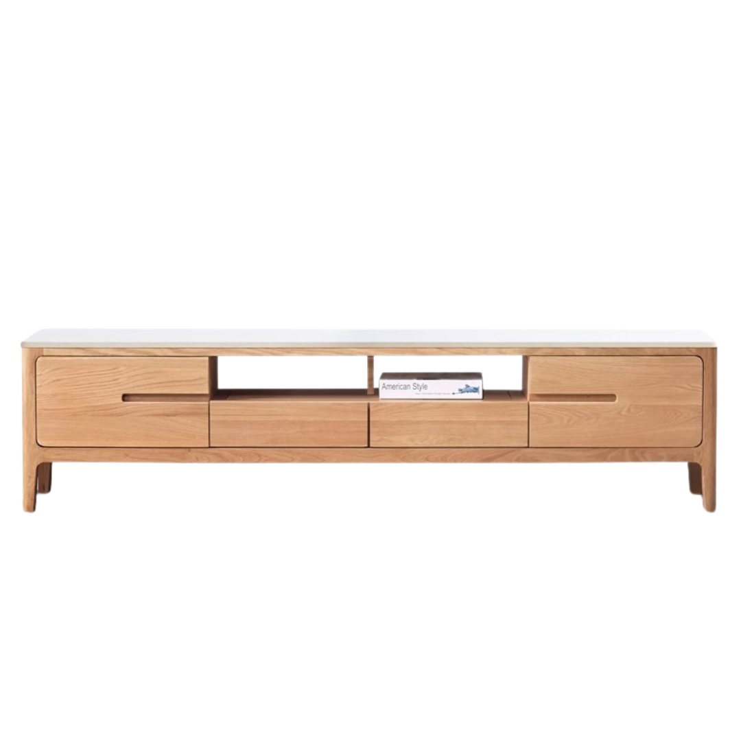 78.8x13.8x17.7 inch/ 200x35x45сm/ Natural Wood color top White color/ TV stand slate top