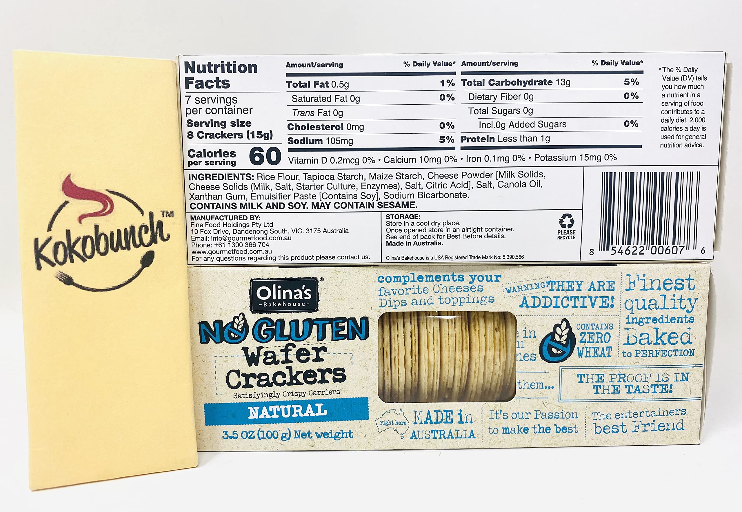 Olinas Bakehouse Gluten Free Wafer Crackers - Kokobunch Kit 2 Pack (3.5oz) | Natural Snacks for Healthy Lifestyle, Perfect for School Lunches & Office Snacks
