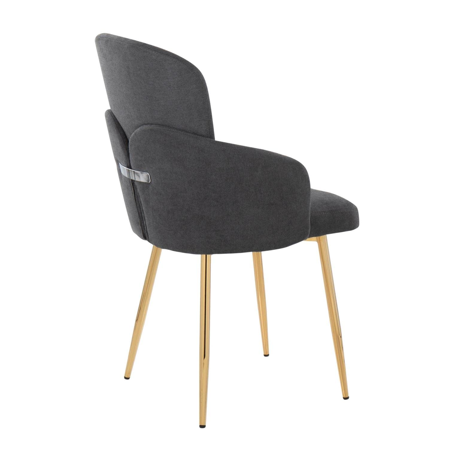 LumiSource Dahlia Upholstered Dining Chairs Set of 2 - Modern Kitchen Chairs for Dining Table, Comfortable Contemporary Seating for Home, Restaurant & Office Use