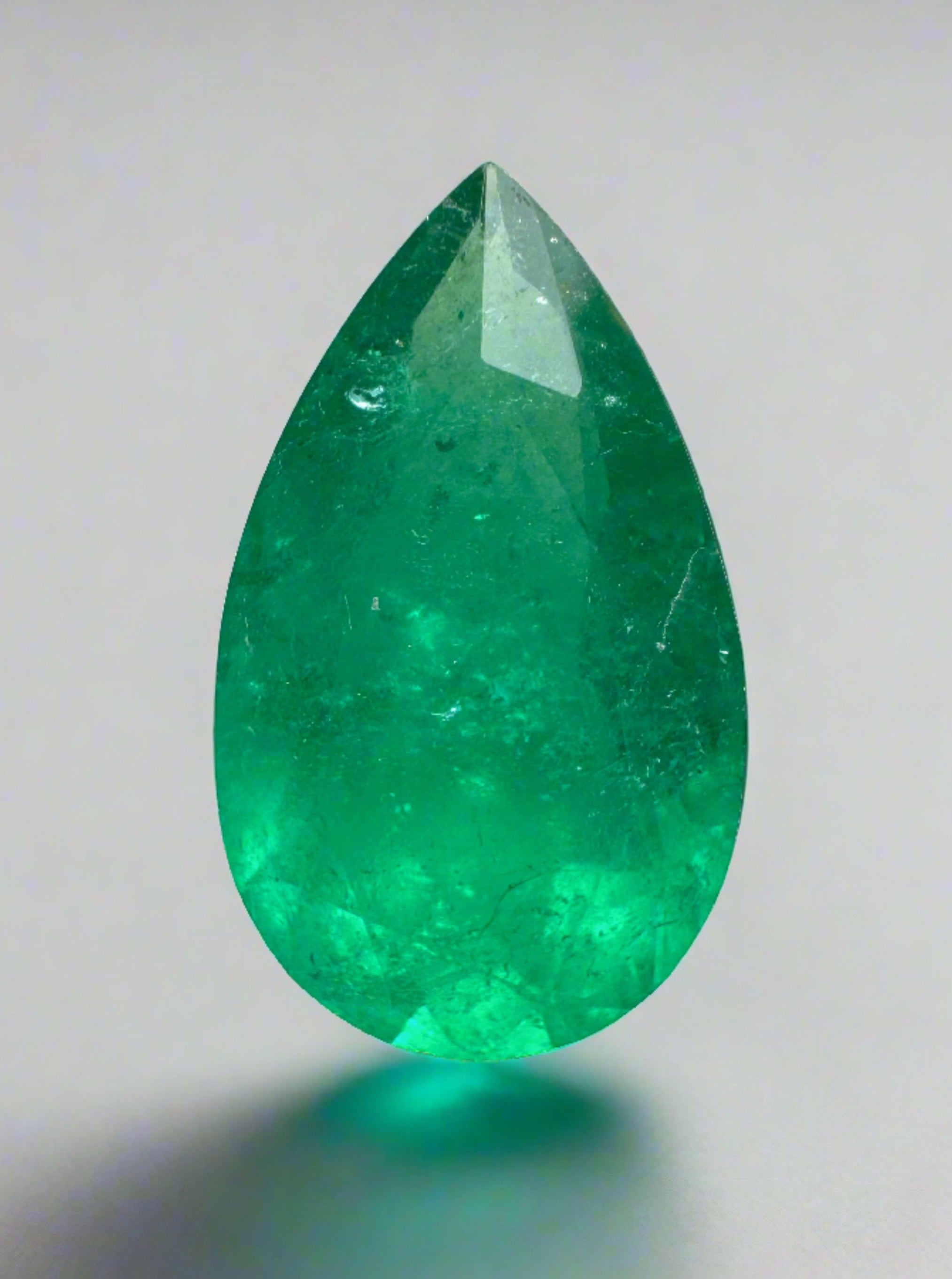 4.73 Carat 16x10mm Deep Green Natural Loose Colombian Emerald Pear Cut Gemstone for Jewelry Making, Engagement Rings & Luxury Gifts