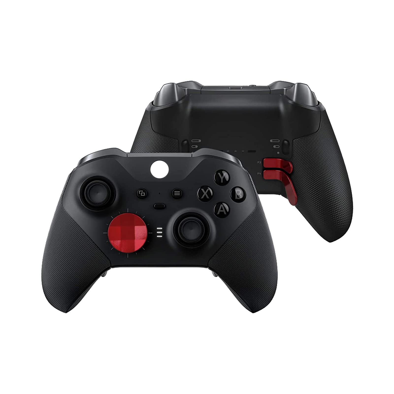 EASEGMER 10-in-1 Replacement Thumbsticks & Accessories Kit for Xbox One Elite Controller Series 2 - Includes 4 Swap Joysticks, 4 Paddles, 1 Standard D-Pad (Red) - Perfect for Gaming, Competitive Play & Controller Customization