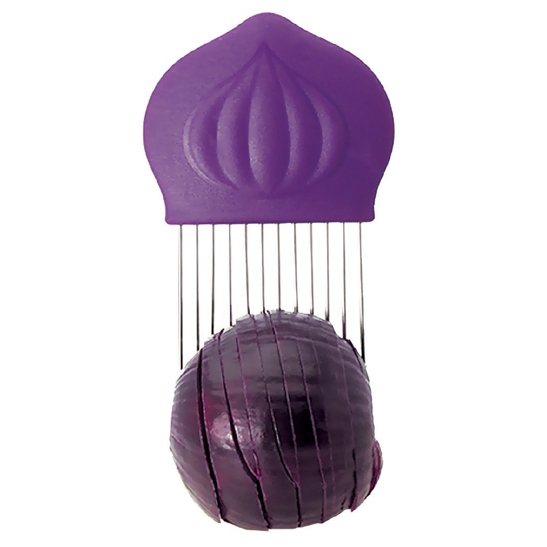 Appetito Onion Holder Comb - Stainless Steel Onion Peeler Tool for Easy Peeling & Slicing - Perfect for Kitchen, Cooking & Meal Prep