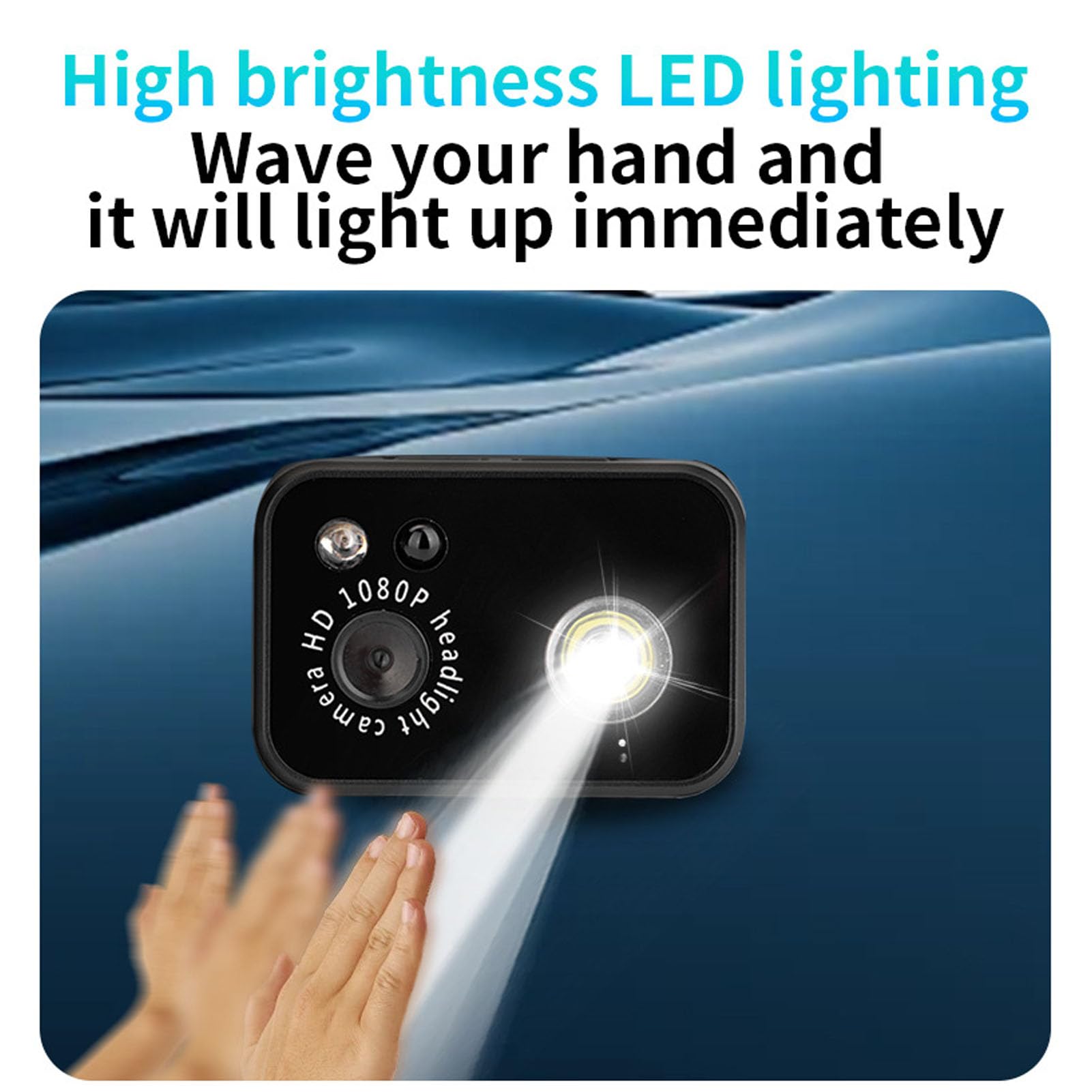 Xiuganpo 1080P HD Action Camera with 45° Adjustable LED Headlamp - Rechargeable Wearable Body Camera for Outdoor Camping, Night Reading, Vehicle Repairs & Emergency Work