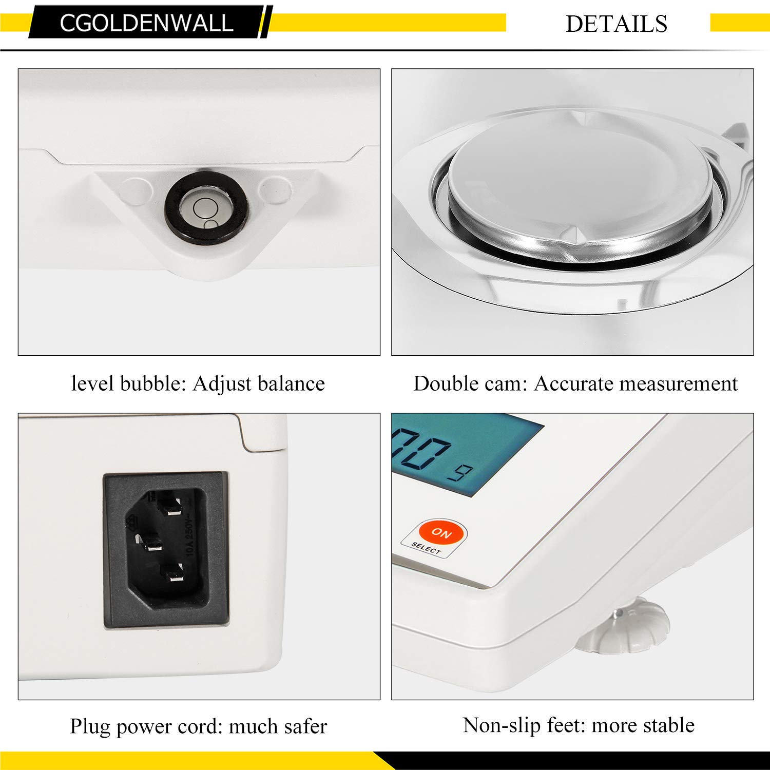 CGOLDENWALL 0.1mg High Precision Digital Analytical Balance - 0.0001g Accuracy Laboratory Scale with USB, 110g Capacity for Jewelry, Pharmacy, School & Industrial Use | Perfect for Gold Weighing, Chemical Measurement & Scientific Research