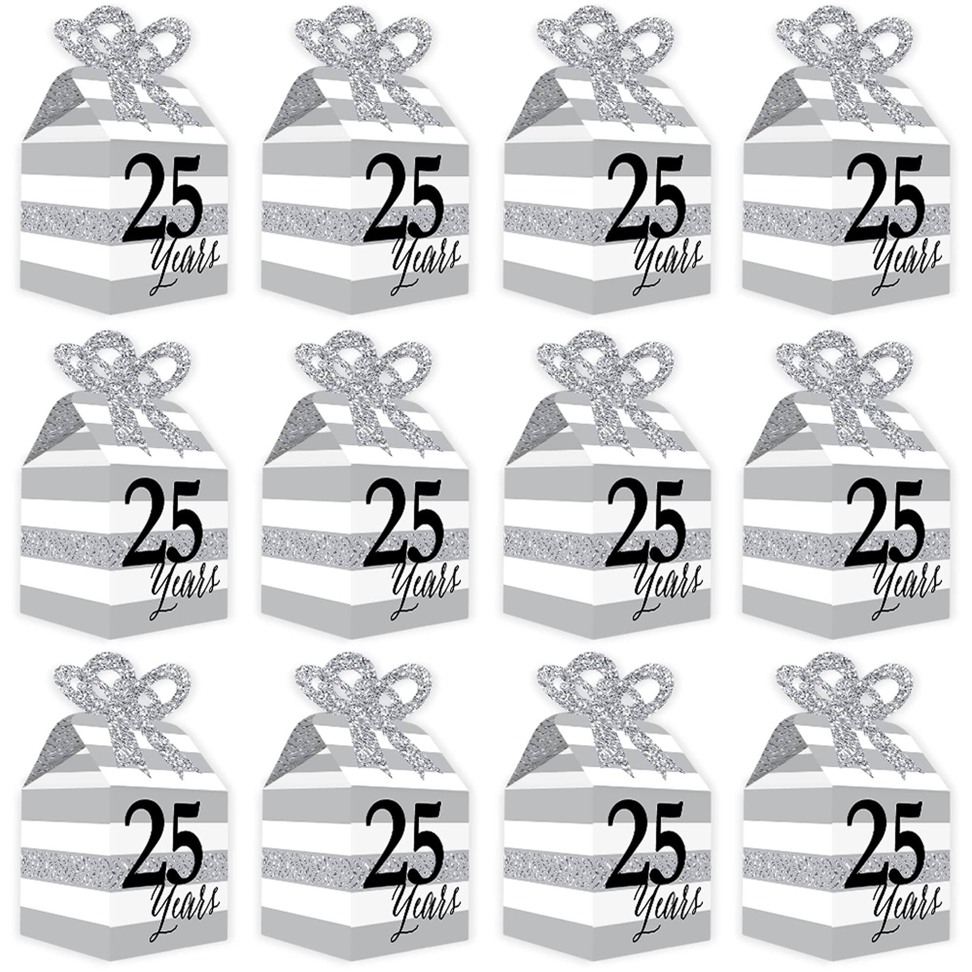 25th Anniversary Gift Box Set of 12 - Elegant Party Favors for Weddings & Celebrations