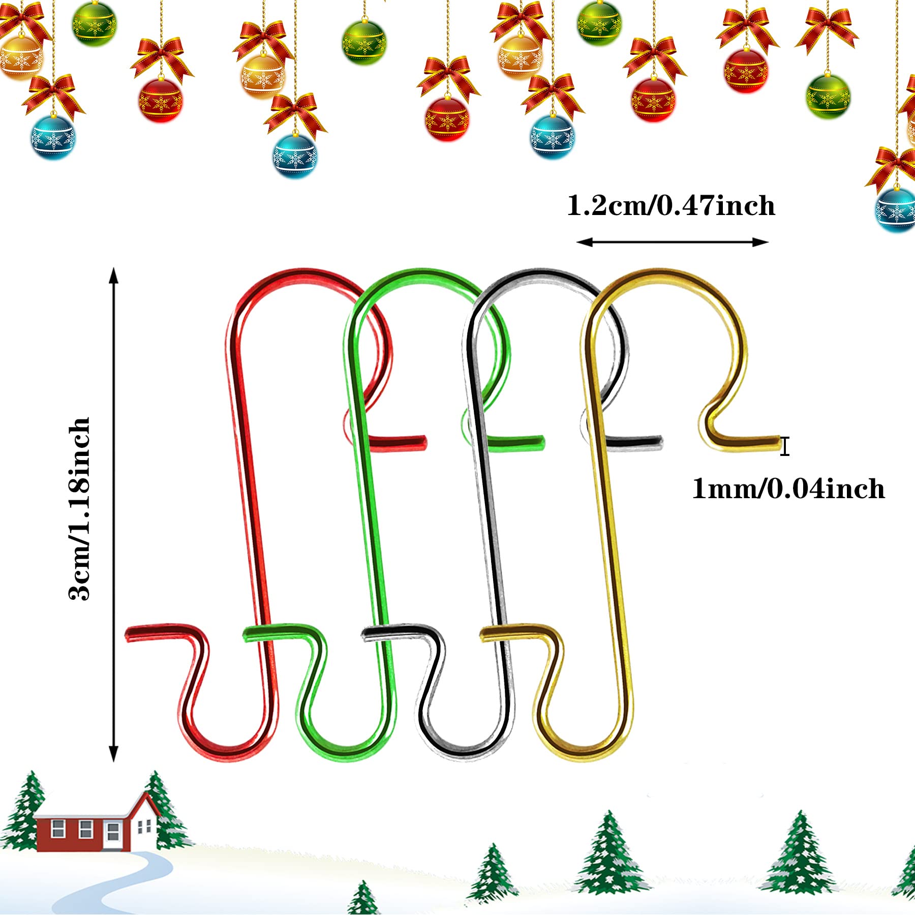 240Pcs Christmas Ornament Hooks - Durable Metal S-Shaped Hangers with Storage Box for Xmas Tree Decorations (Gold, Silver, Red, Green) - Perfect for Holiday Decor, Gift Wrapping & DIY Crafts