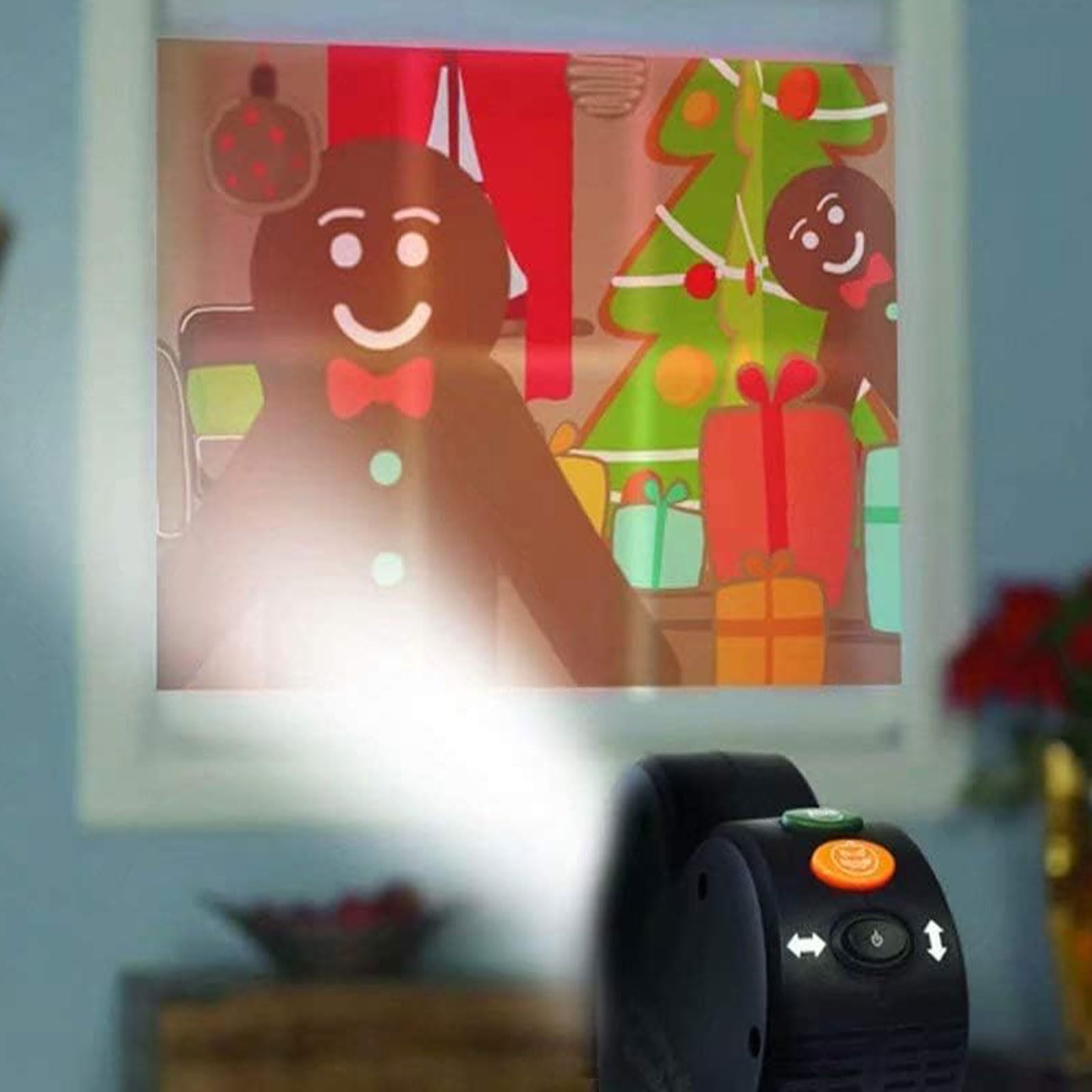 Halloween & Christmas Window Projector Light - 12 Holographic Movie Projections with Tripod Stand for Home Decor, Holiday Parties & Outdoor Displays - Perfect for Halloween Decorations, Christmas Light Shows & Special Events