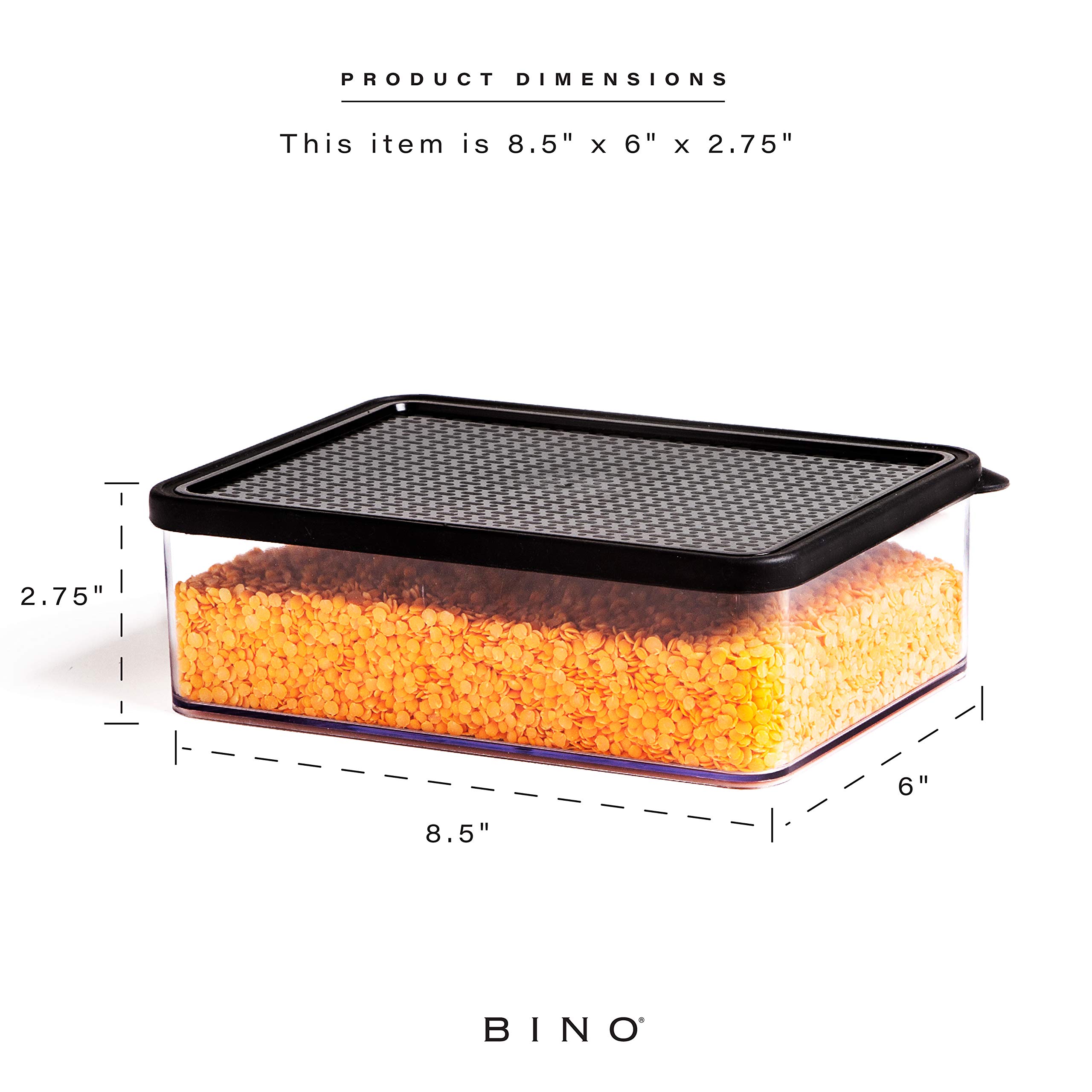 BINO Airtight Food Storage Containers 24-Pack, 1.8 Qt (1.75 Liter) Black - BPA-Free Kitchen Organization Containers with Lids for Pantry, Cereal, Flour, Sugar & Meal Prep | THE SNAP COLLECTION