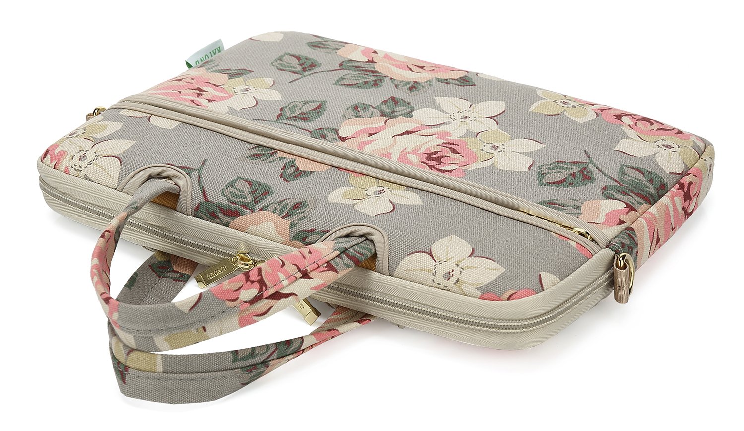 Kayond Gray Rose Canvas Laptop Messenger Bag - 13-13.3 Inch Shoulder Bag for MacBook Air 13 & MacBook Pro 13/14 - Stylish Protective Sleeve Case for Work, School & Travel Accessories