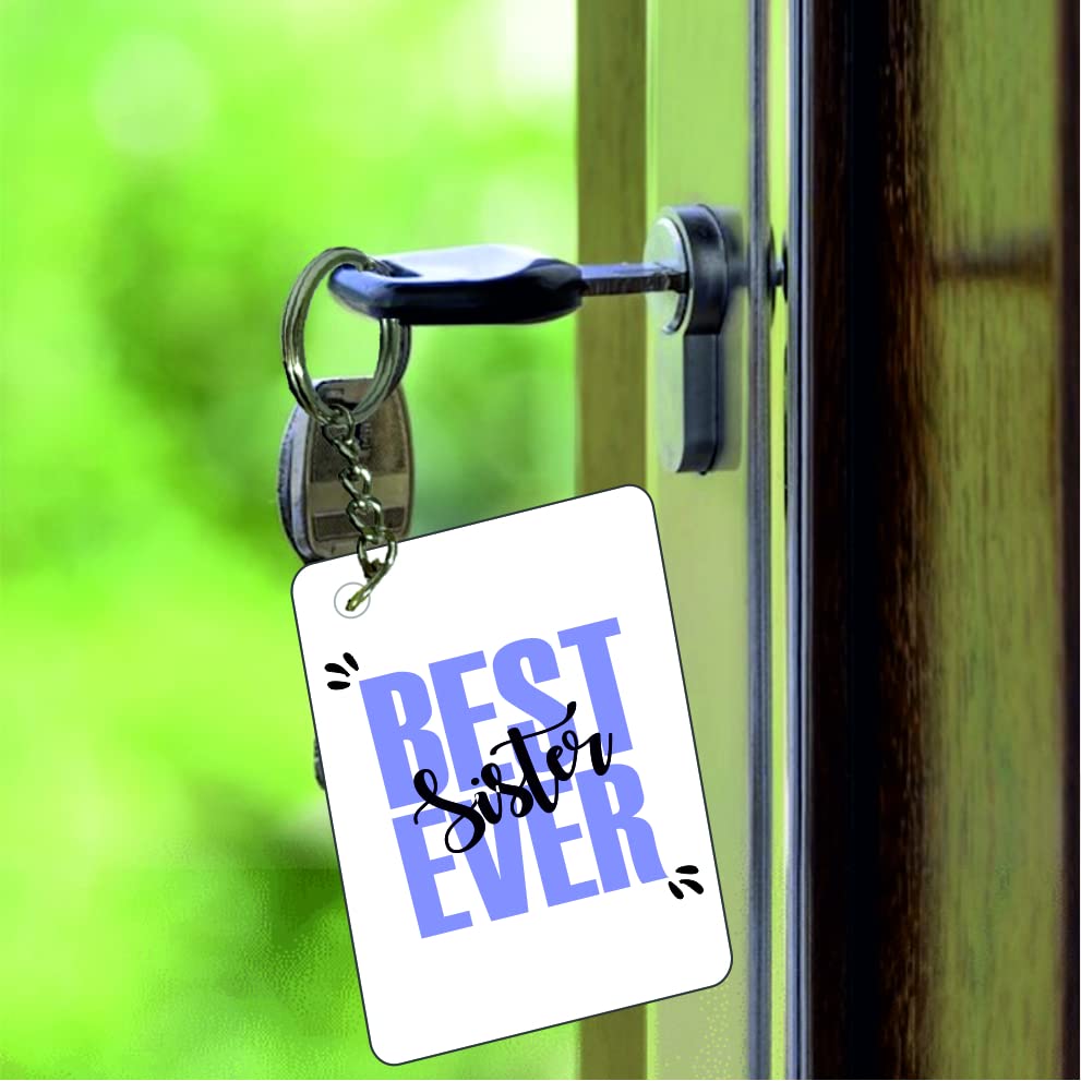 PICRAZEE Best Sister Ever Gift - Ceramic Coffee Mug with Wooden Key Ring - Birthday Present for Sister - Perfect for Coffee Lovers & Heartwarming Surprises