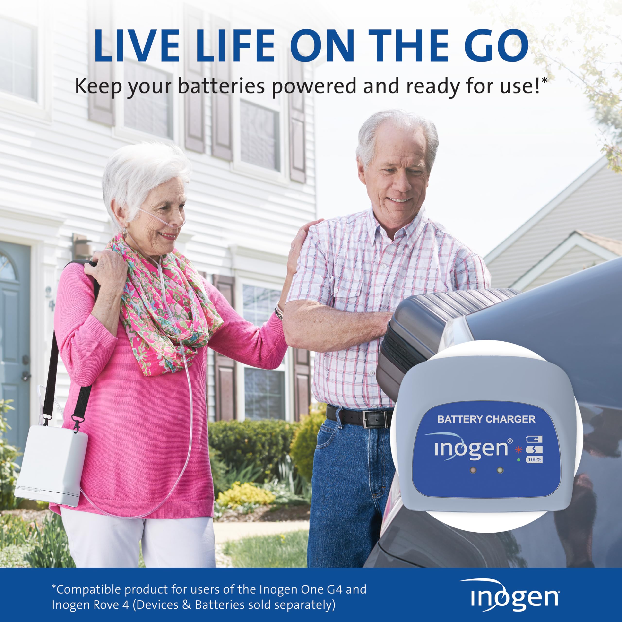 Inogen External Battery Charger for Rove 4 & Inogen One G4 - Portable Oxygen Concentrator Charger (0.12 lbs, 3.13x2.75x1 inches) - Perfect for Travel, Home & Emergency Oxygen Supply