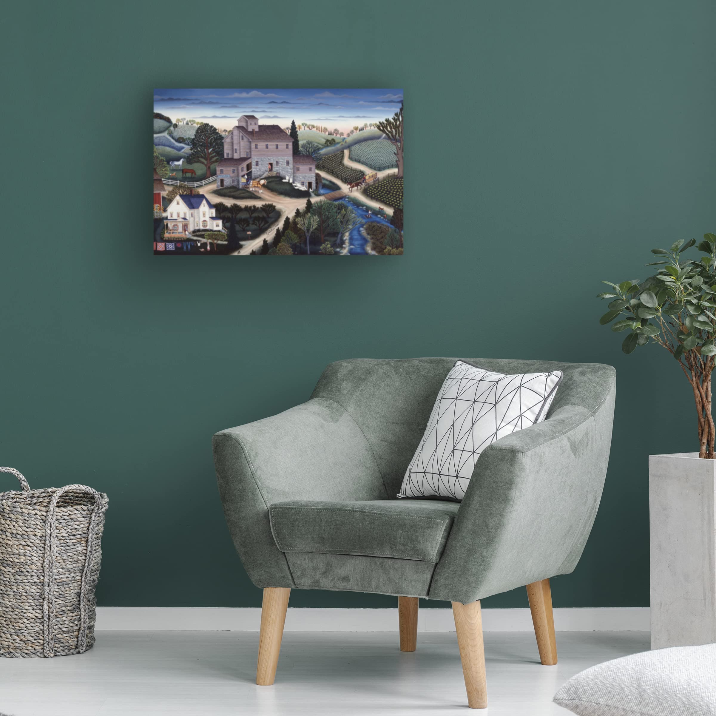 Kathy Jakobsen 'Springwell Mill In Summer' Canvas Art Print - 30x47 Inches - Trademark Fine Art - Perfect for Living Room, Bedroom & Office Decor