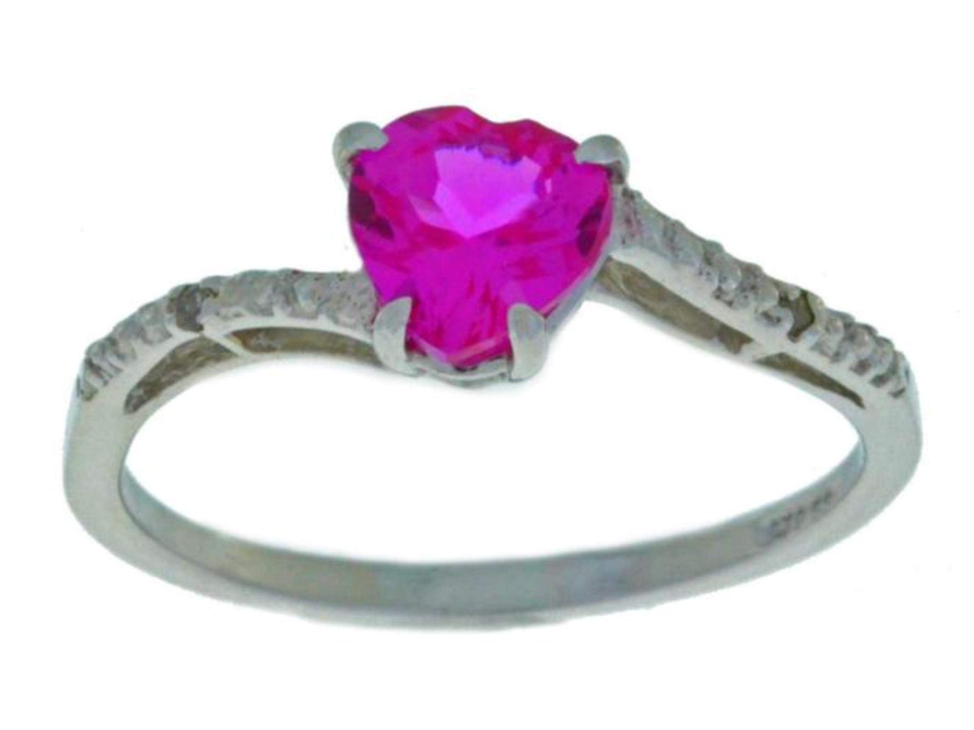 14K Gold Pink Sapphire & Diamond Heart Ring for Women - Elegant Valentine's Day Gift, Anniversary Jewelry, Romantic Proposal Ring for Her