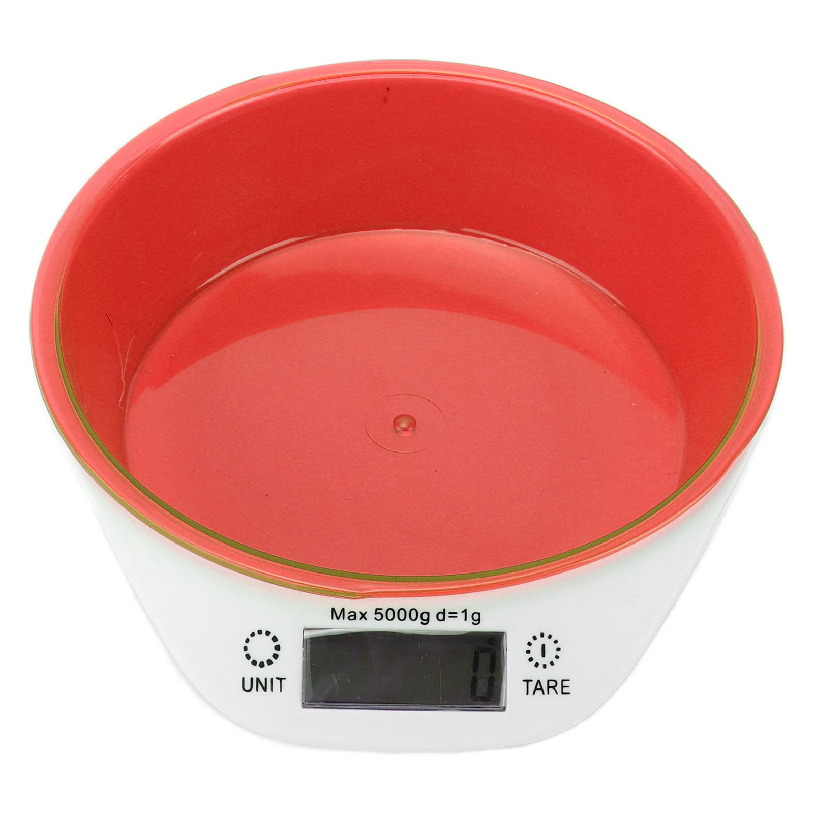 Portable Digital Pet Scale Bowl - Durable Detachable Kitchen Food Weighing Scale for Dogs & Cats (Red) | Perfect for Measuring Pet Food Portions at Home or Travel