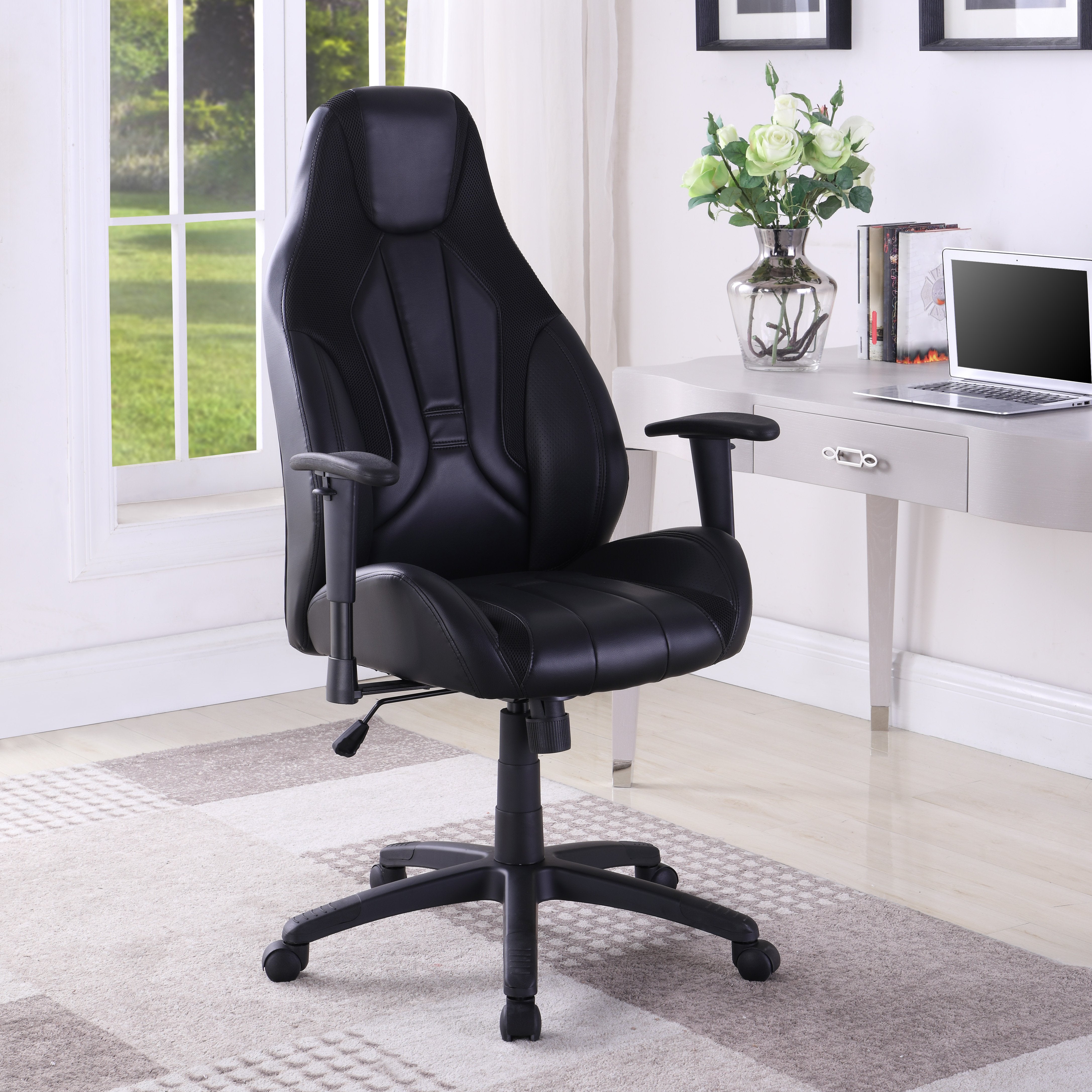 Premium Zane Executive Gaming Chair - Ergonomic Office Chair with Lumbar Support - Black - Perfect for Gaming, Work & Home Office