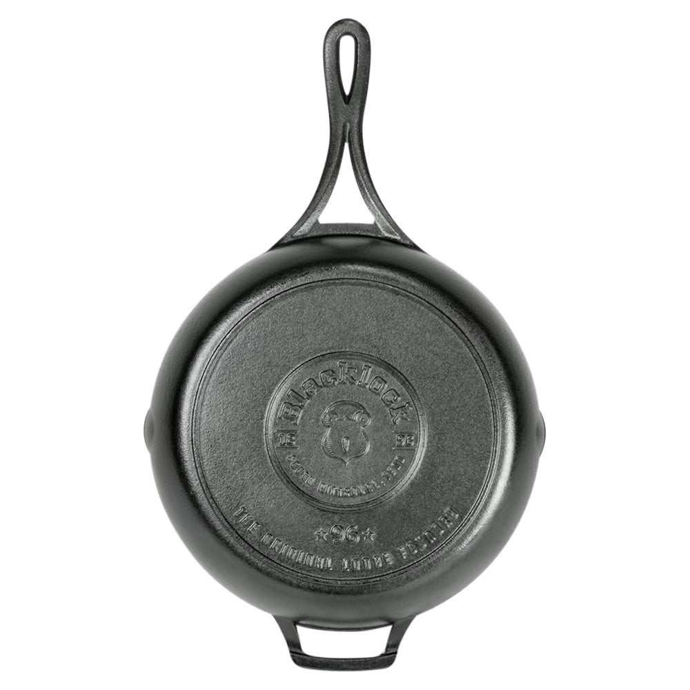 Premium Cast Iron BLACKLOCK Skillet 26cm - Heavy Duty Pre-Seasoned Frying Pan for Stovetop, Oven & Grill - Perfect for Searing Steaks, Baking Bread & Camping Cooking