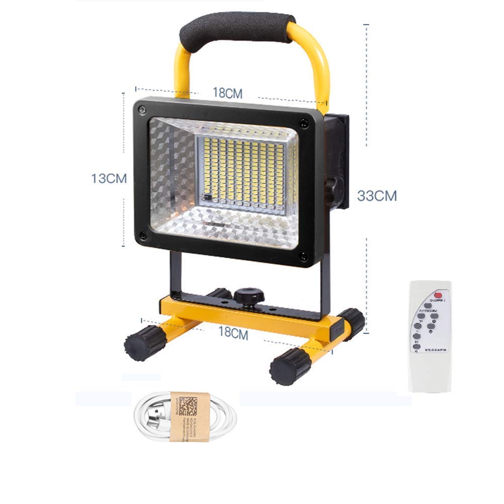 200W Super Bright LED Construction Work Light with Remote Control - Rechargeable 13200mAh Battery, 3 Lighting Modes, IPX6 Waterproof - Portable Outdoor Floodlight for Job Sites, Camping, Emergency & Night Work