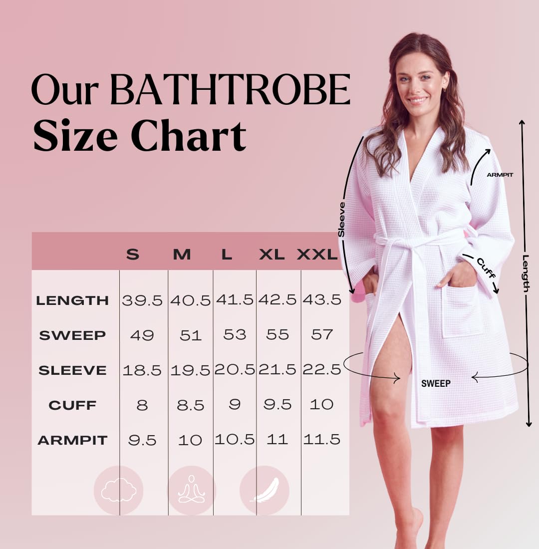 Soft Touch Linen Kimono Waffle Robe for Women - Lightweight Cotton & Polyester Blend Bathrobe - Perfect for Spa, Lounge & Beach Cover-Up