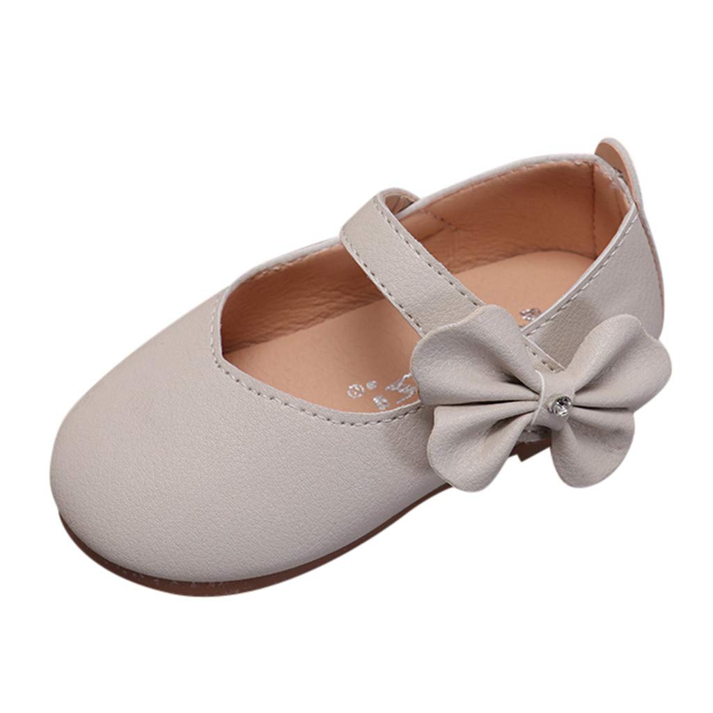 **Baby Girls Mary Jane Flats - Non-Slip Soft Sole PU Leather Bowknot Shoes for Toddler Wedding & Princess Dress - Perfect for Special Occasions, Parties & Everyday Wear**