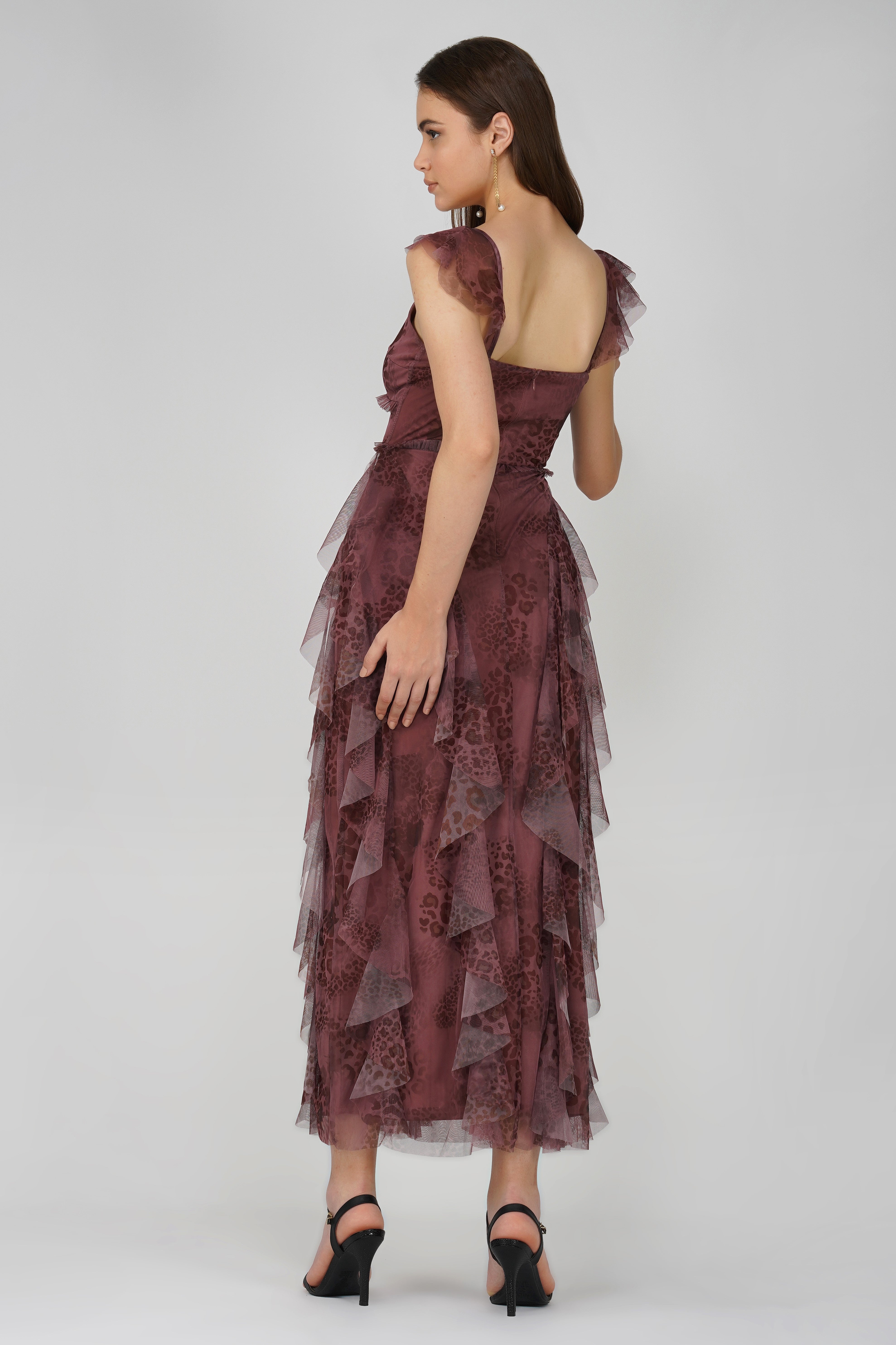 Malin Maxi Dress in Leopard Print - Flowy Long Sleeve Women's Dress for Casual Wear, Date Night & Special Occasions