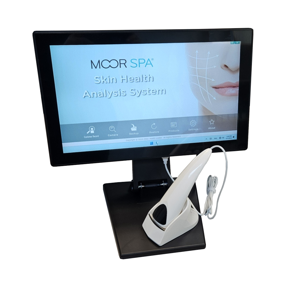 Moor Spa Skin Analysis System - Professional Facial Skin Scanner for Home Use, Beauty & Skincare Routine | Accurate Skin Health Assessment for Acne, Wrinkles & Pigmentation
