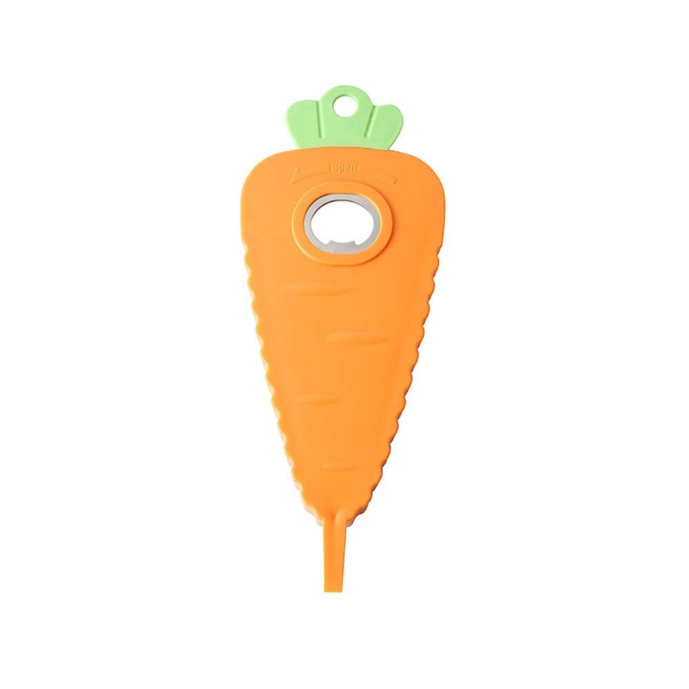 Multifunctional Carrot-Shaped Magnetic Bottle Opener - Easy Grip Jar & Can Opener for Refrigerator (Orange) | Perfect for Kitchen, Camping & Elderly Use