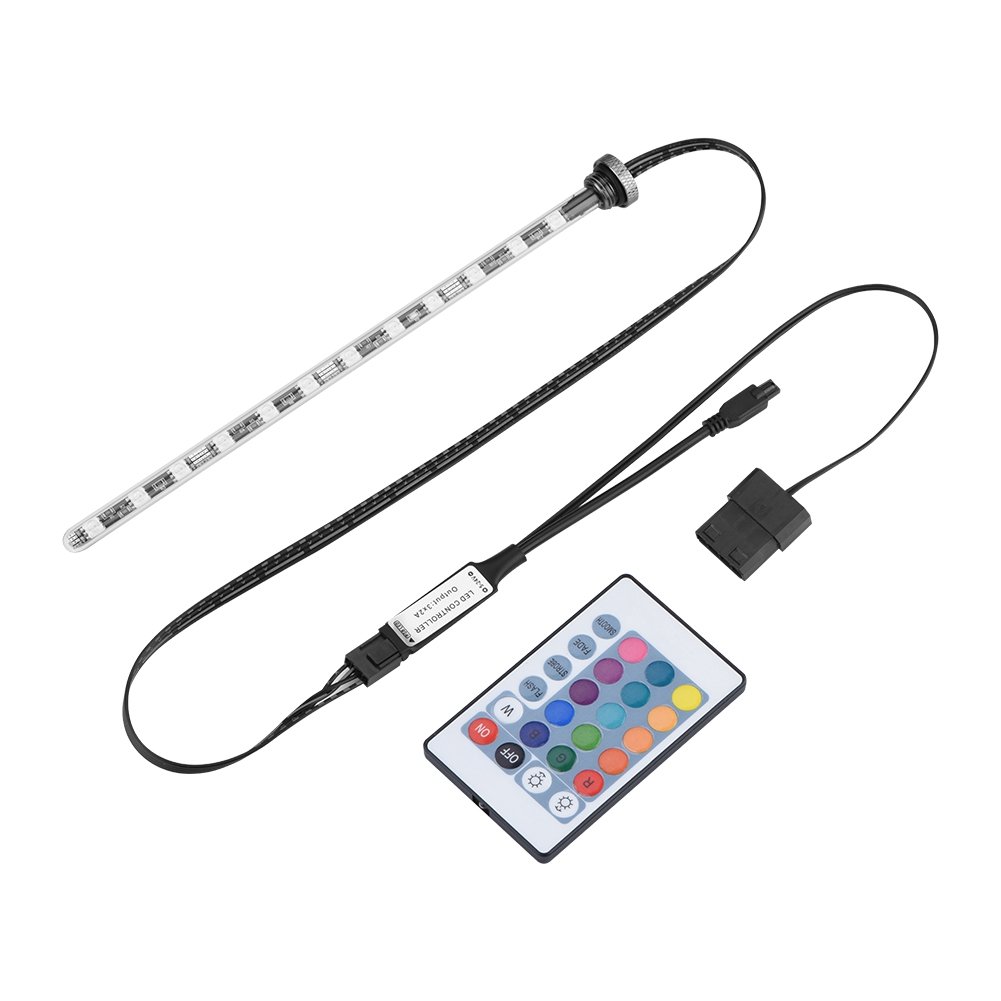 RGB LED Aquarium Light - 22cm Submersible Crystal Glass Tube for Fish Tank & Computer Water Cooling | Energy Efficient Underwater Lighting for Home & Office Decor