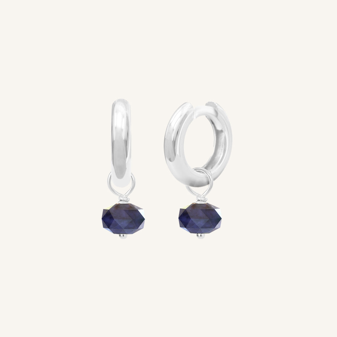 Opulent Sodalite Plain Hoop Earrings - Natural Intuition Stone Jewelry for Meditation, Healing & Spiritual Awakening | Perfect for Yoga, Reiki & Energy Work