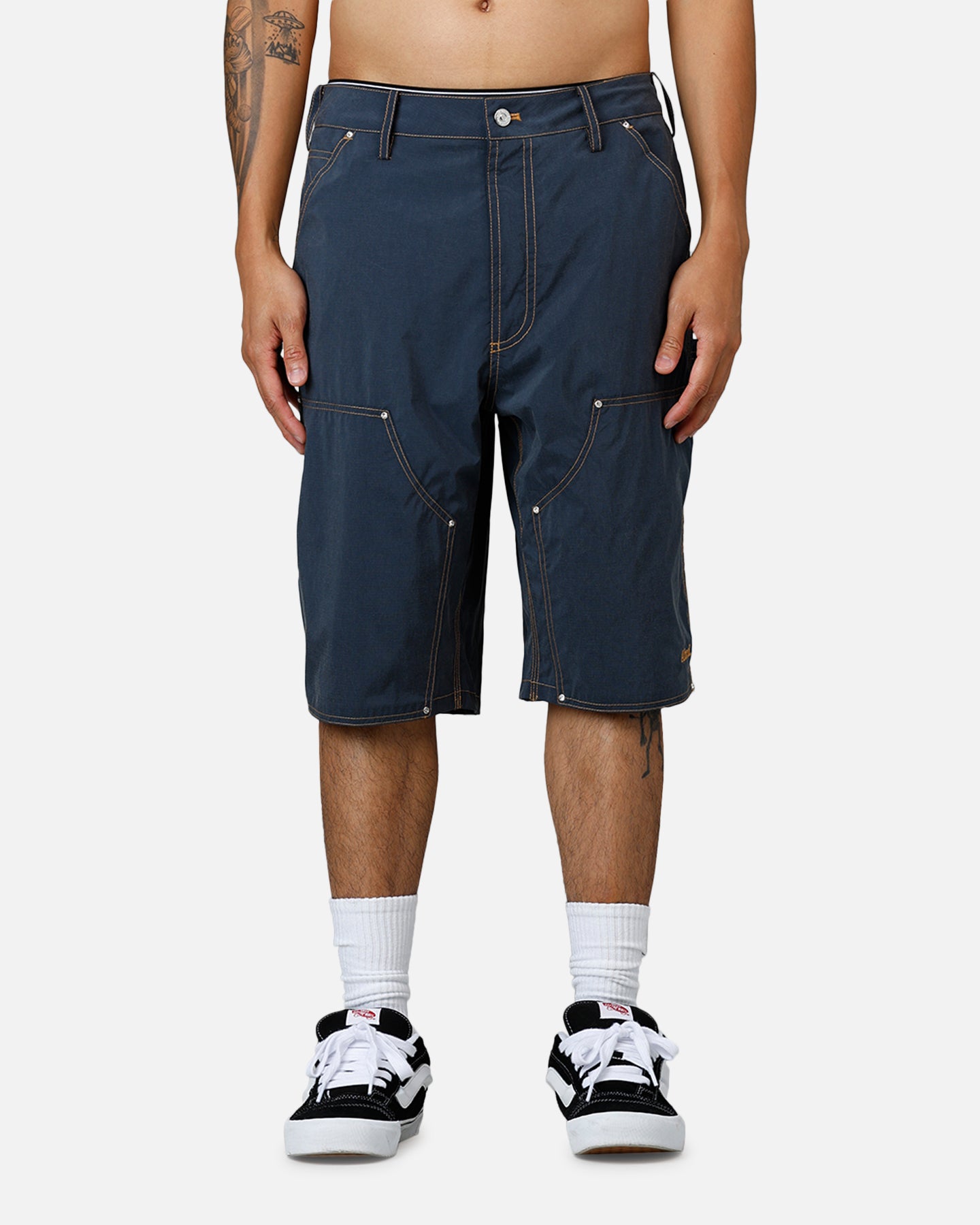 ABC Men's Nylon Jorts - Stretchable Comfortable Cargo Shorts in Navy Blue | Perfect for Outdoor Activities, Hiking & Casual Wear