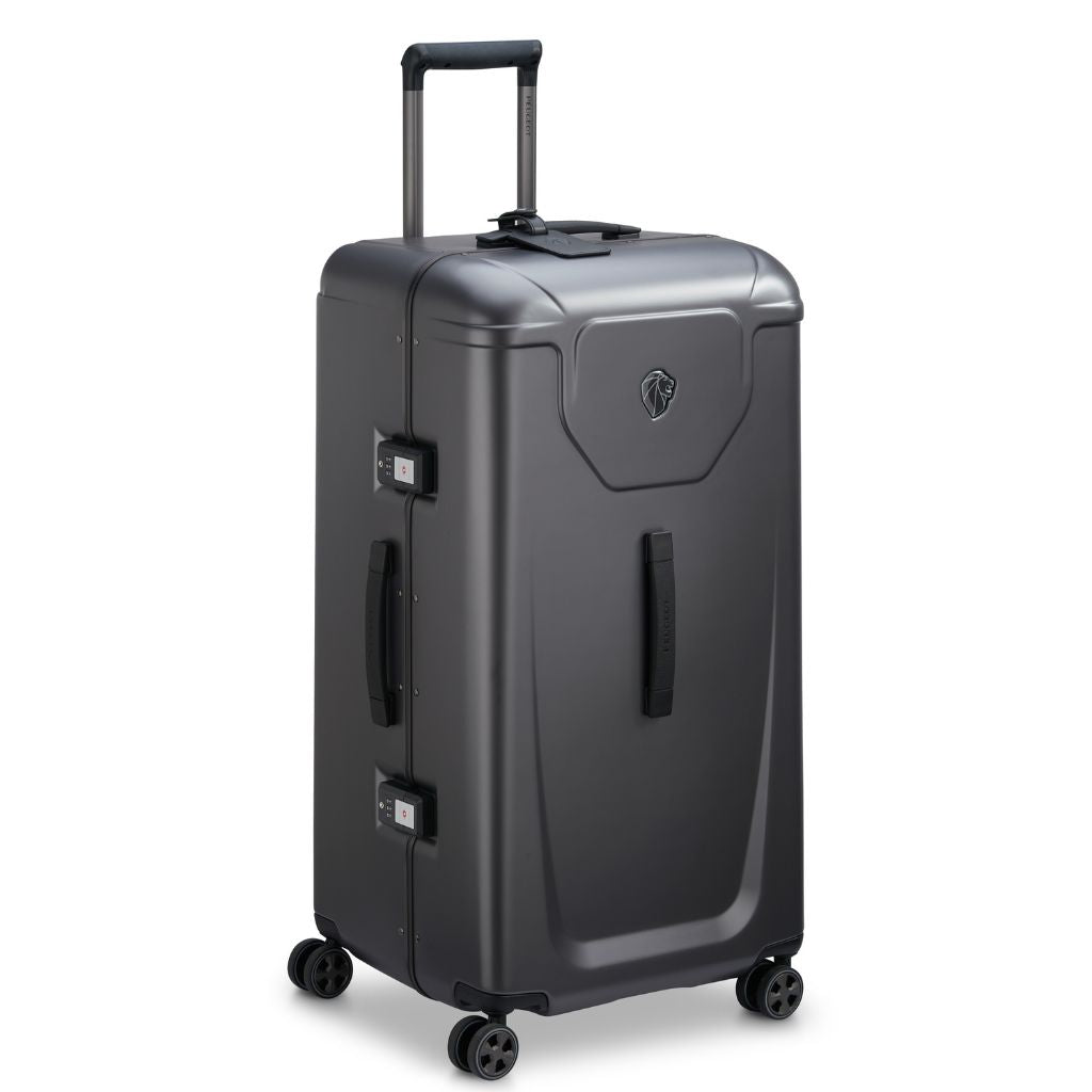 Peugeot Voyages 80cm Zipperless Trunk Luggage - Anthracite Gray Large Check-In Suitcase for Air Travel & Vacation Packing