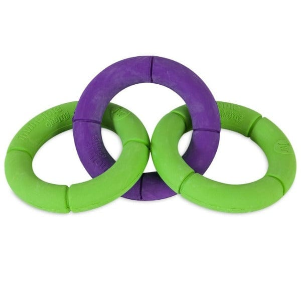 JW Pet Invincible Chew-Proof Rubber Dog Toy - Durable Interactive Chew Chain for Aggressive Chewers, Puppy Teething & Training - Perfect for Outdoor Play, Backyard Fetch & Indoor Boredom Buster