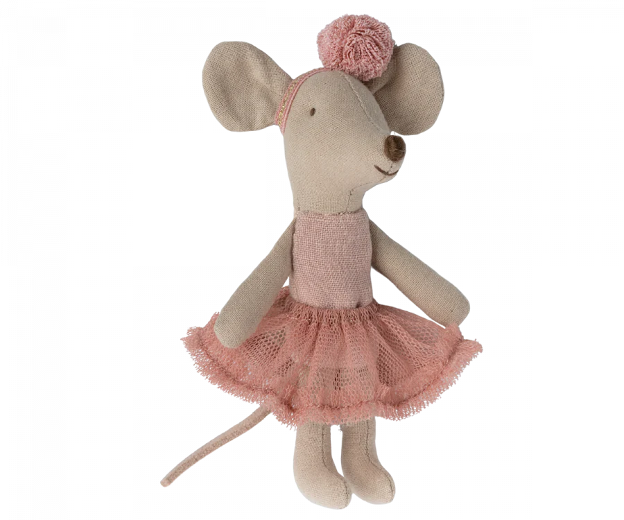 Maileg Ballerina Mouse Little Sister Rose - Adorable Collectible Doll for Kids' Playroom & Nursery Decor