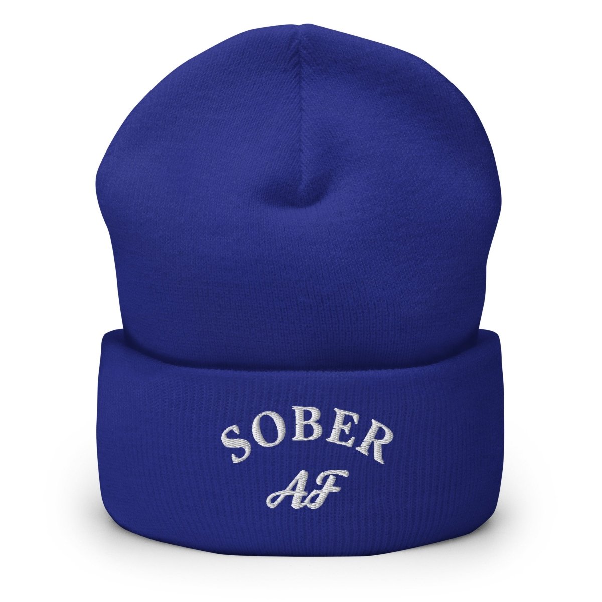 Sober AF Embroidered Cuffed Beanie - Bold Sobriety Statement Hat for Men & Women | Recovery Gift, AA Meeting, Addiction Awareness Accessory